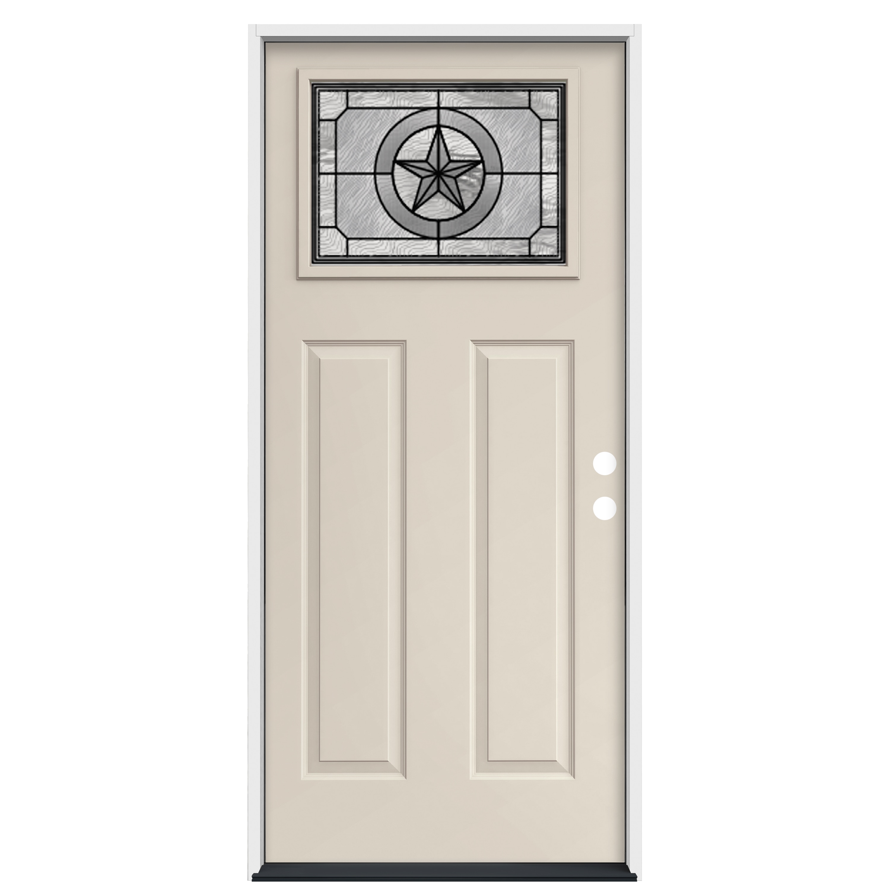 JELD-WEN JW228200055 Star 36-in x 80-in x Steel Craftsman Left-hand inswing Primed Prehung Front Door Insulating core