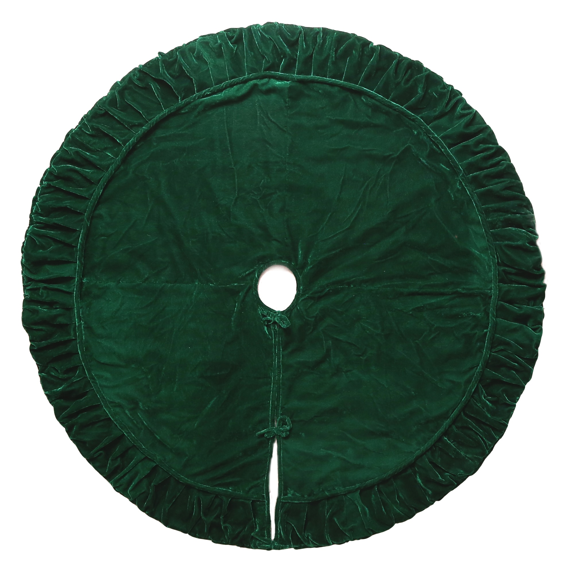 Vickerman QTX17782 Velvet Tree Skirt 72-in Green Tree skirt