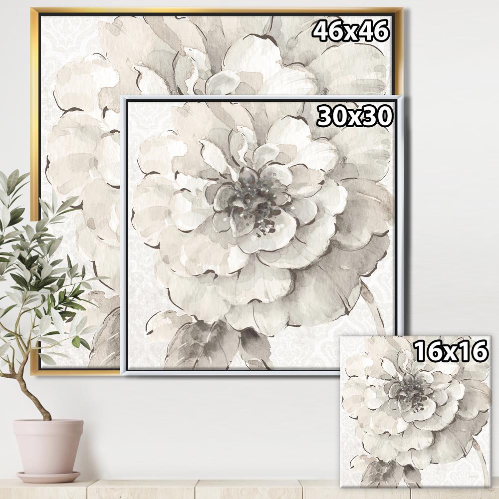 Designart Designart Wood Floater Frame 46-in H x 46-in W Floral Print ...