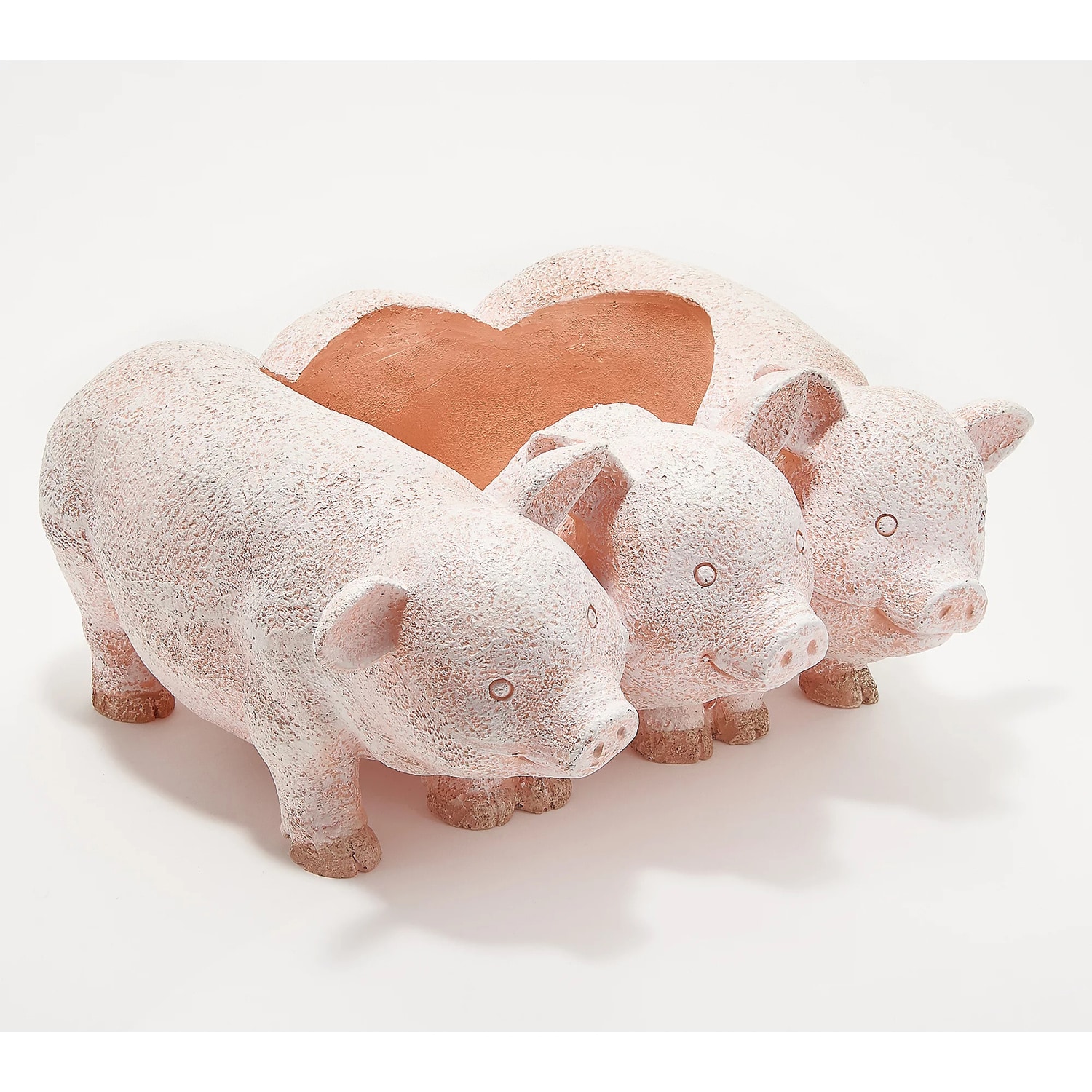 Evergreen Q55458PIG 11.42-in W x 6.69-in H x 11.42-in D Pink Resin Indoor/Outdoor Planter