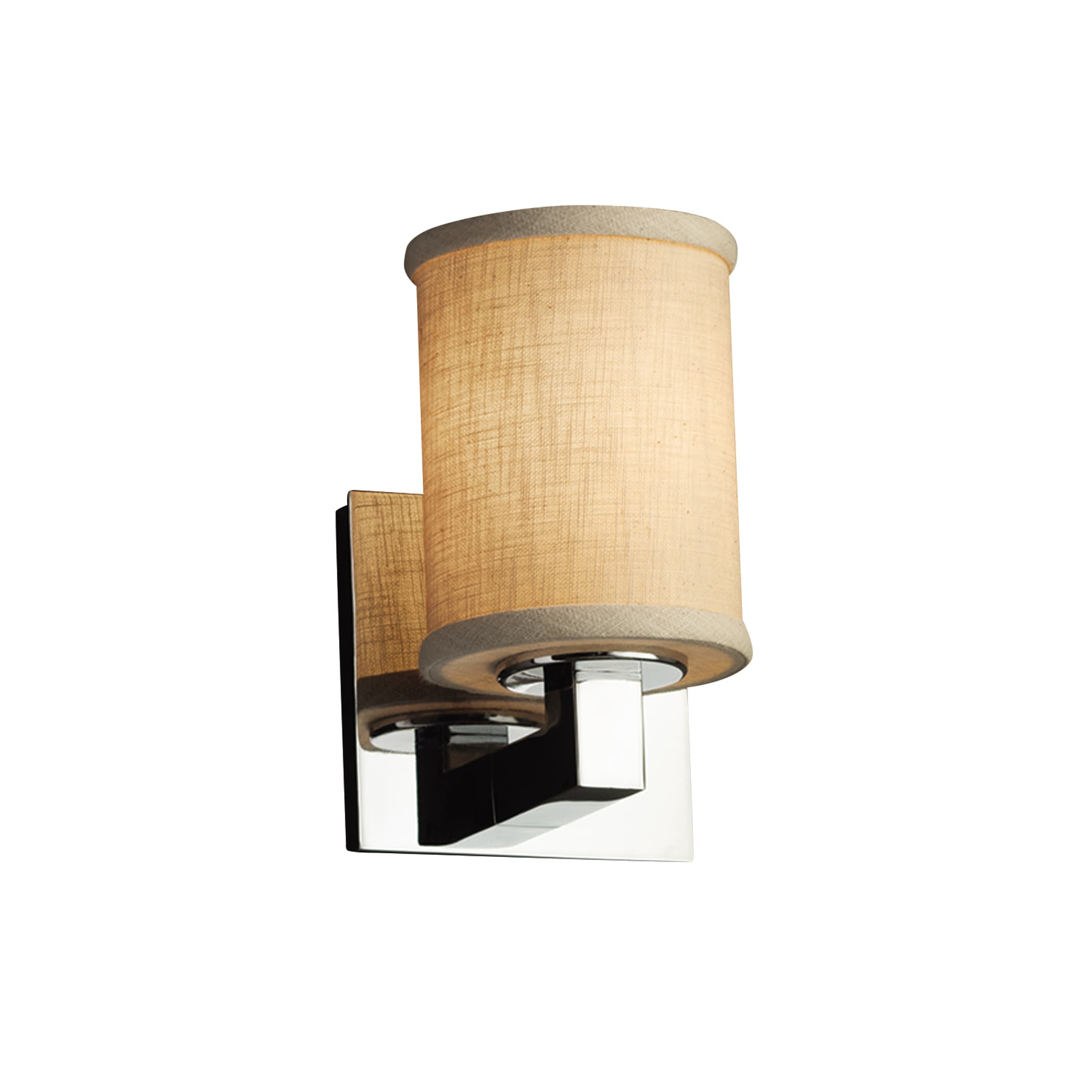 Justice Design Group FAB-8921-10-CREM-CR Textile 4.75-in W 1-Light Polished Chrome Transitional Wall Sconce