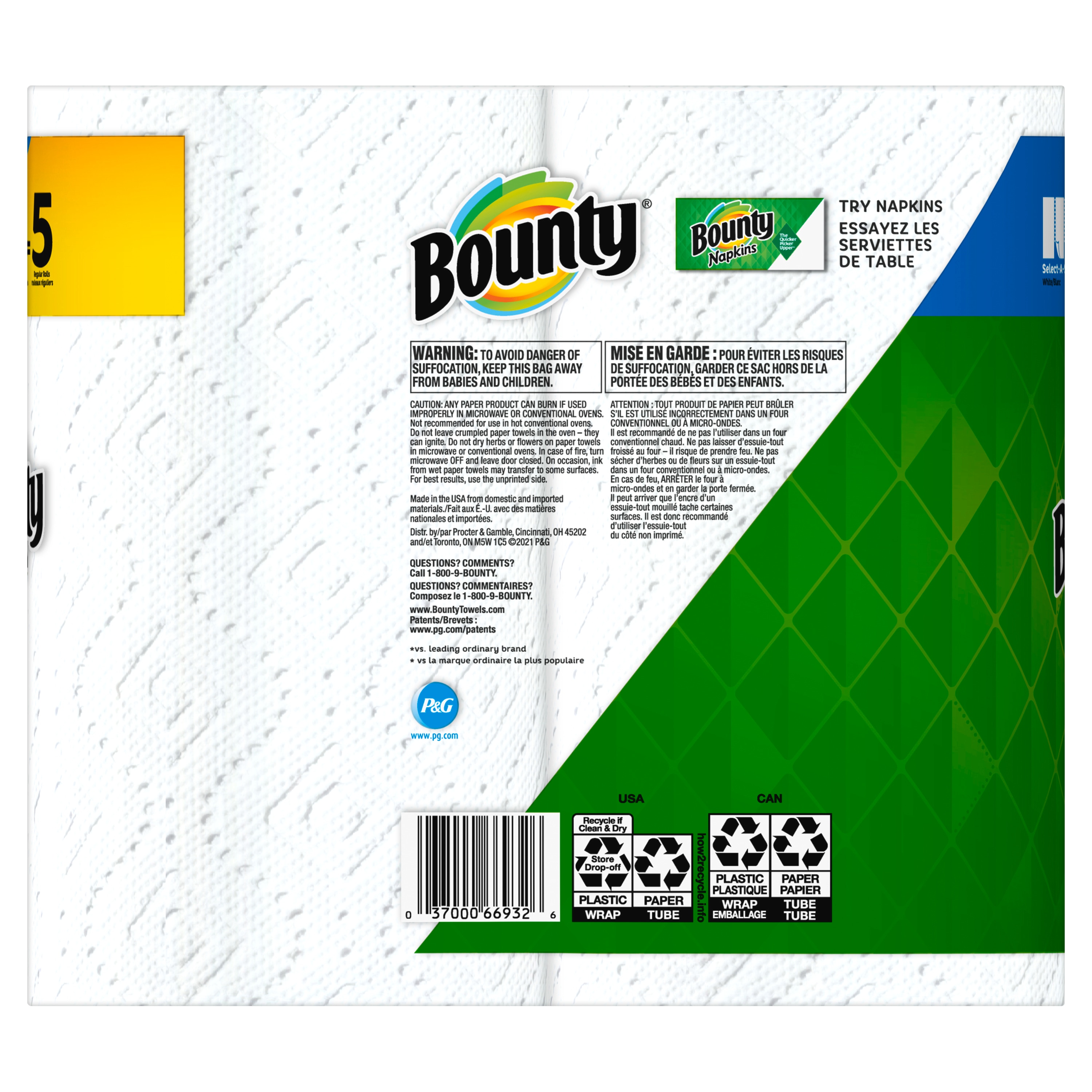 Bounty Bounty Select-A-Size Paper Towels, 2, White, 2 PK 66659