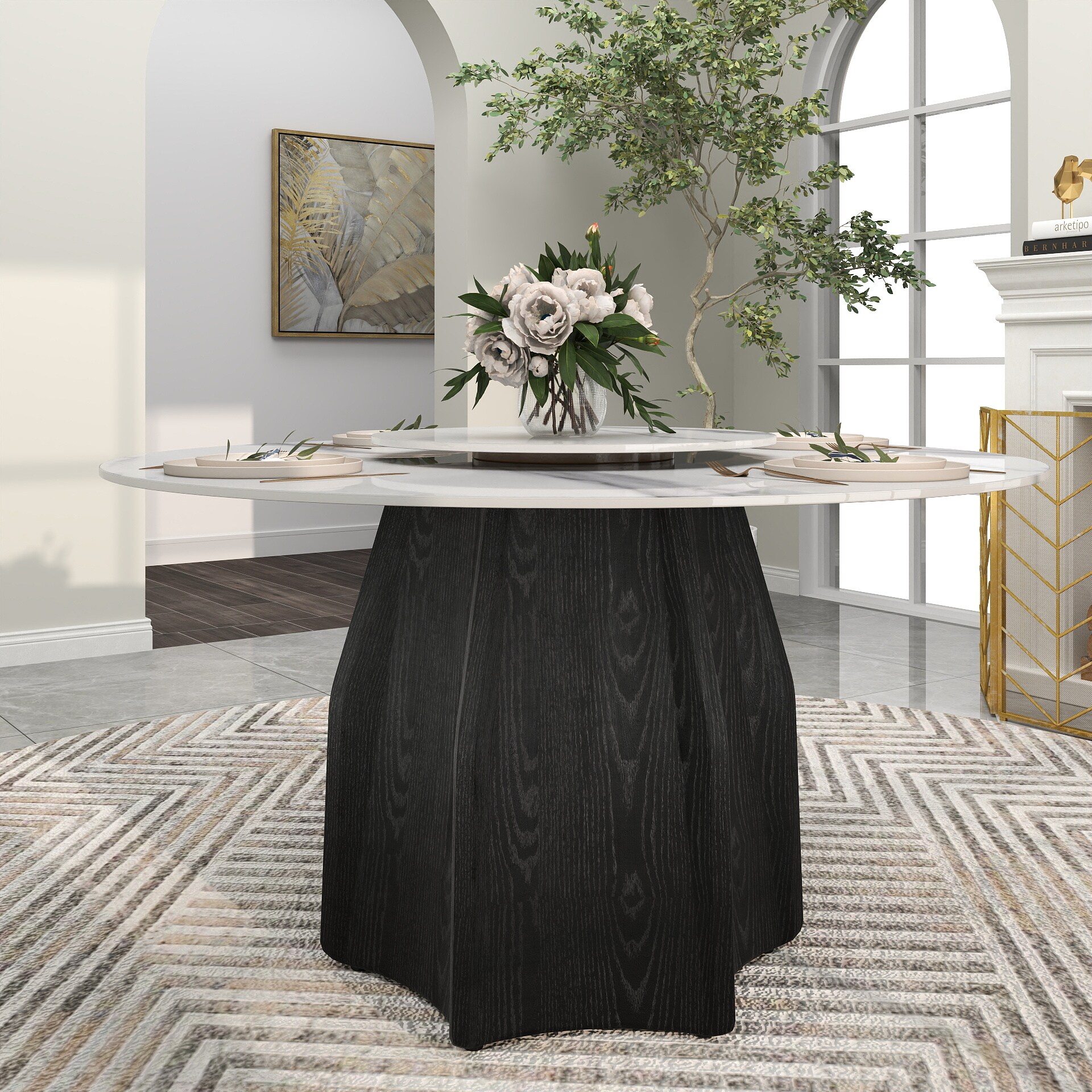 BuotiqHom DH-AT-135W60W7B Dining-Tables - View #5