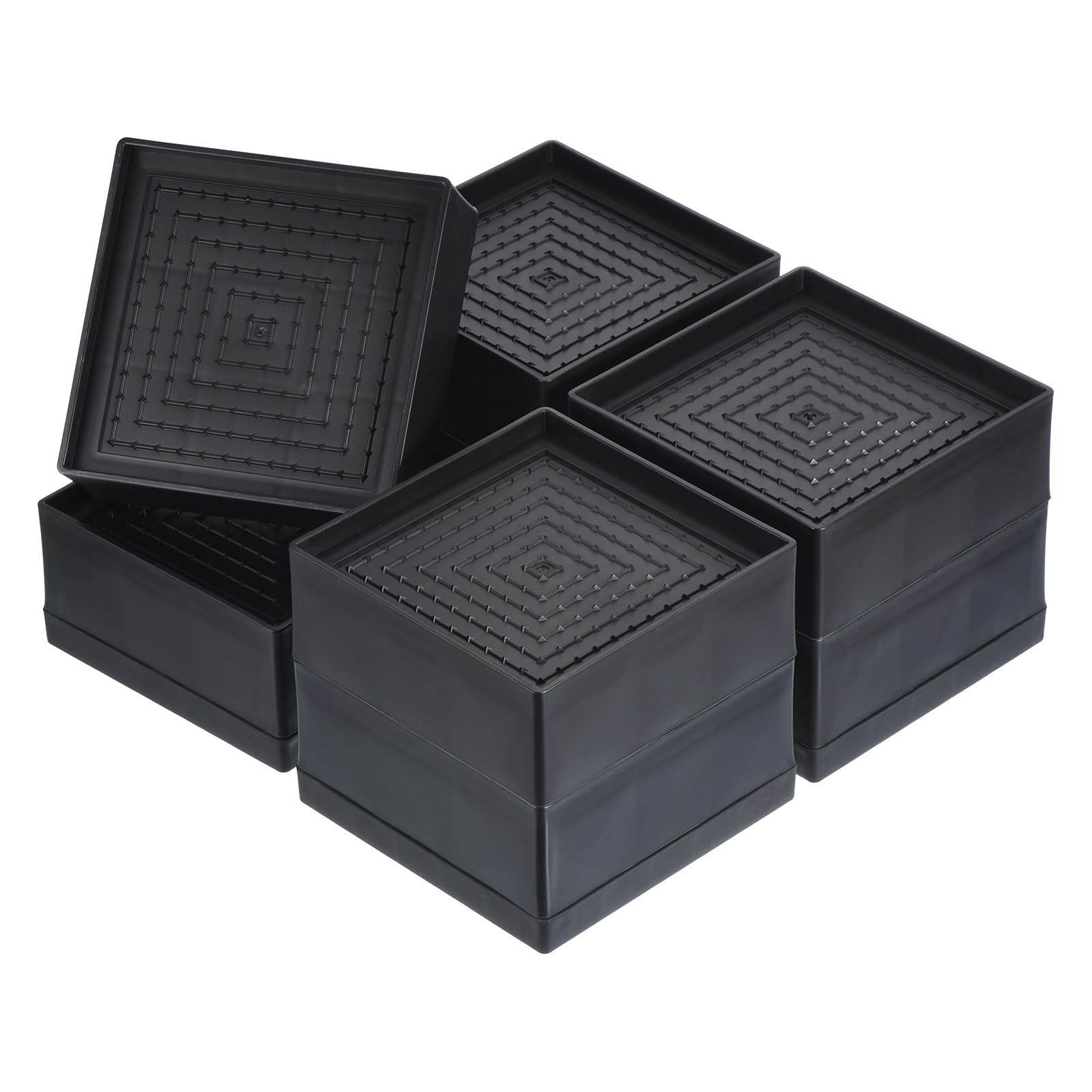 Unique Bargains Bed Risers 4pcs 3.7 Inch Furniture Risers Square ...