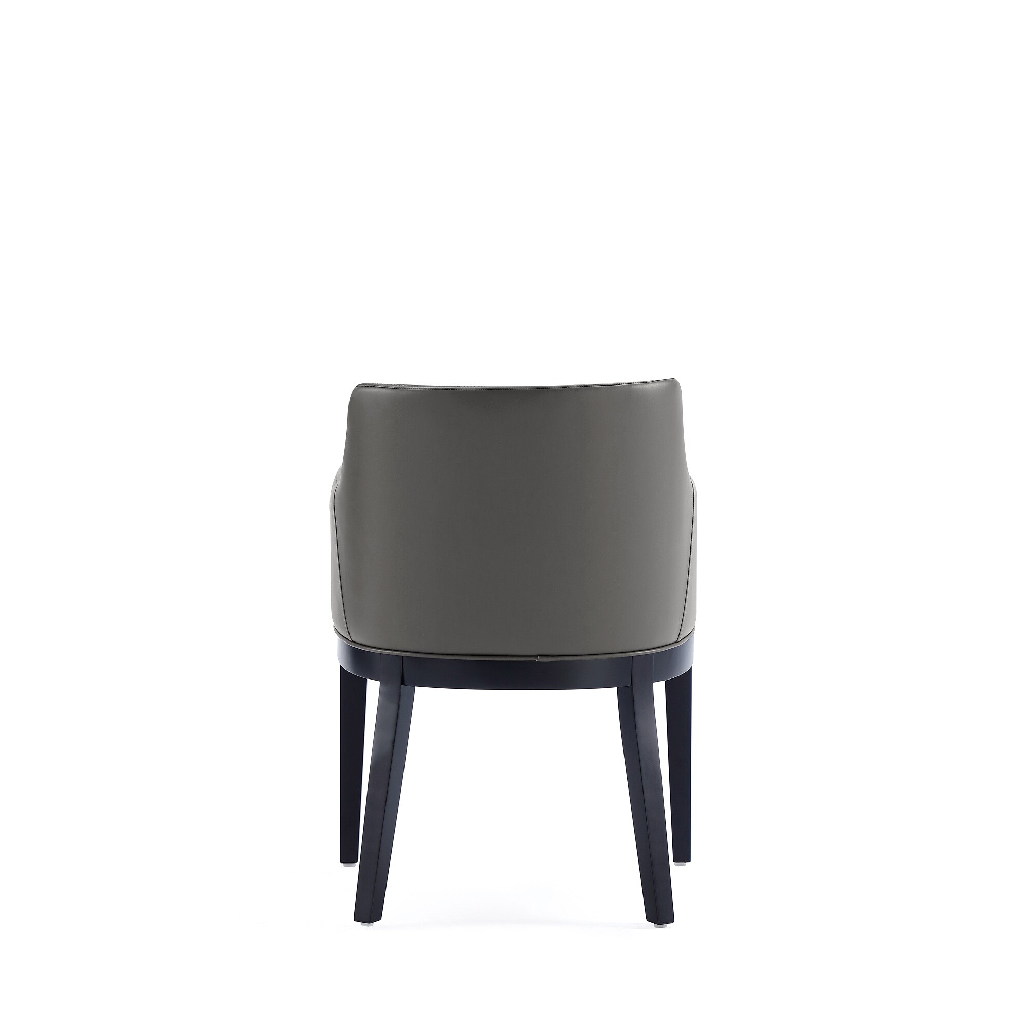 Pebble Grey Modern Upholstered Faux Leather Low Side Chair