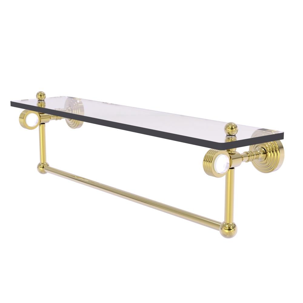 Allied Brass PG-1TBG-22-UNL Pacific Grove Unlacquered Brass Wall mount Bathroom Shelf ( 22-in x 6.4-in x 5-in )