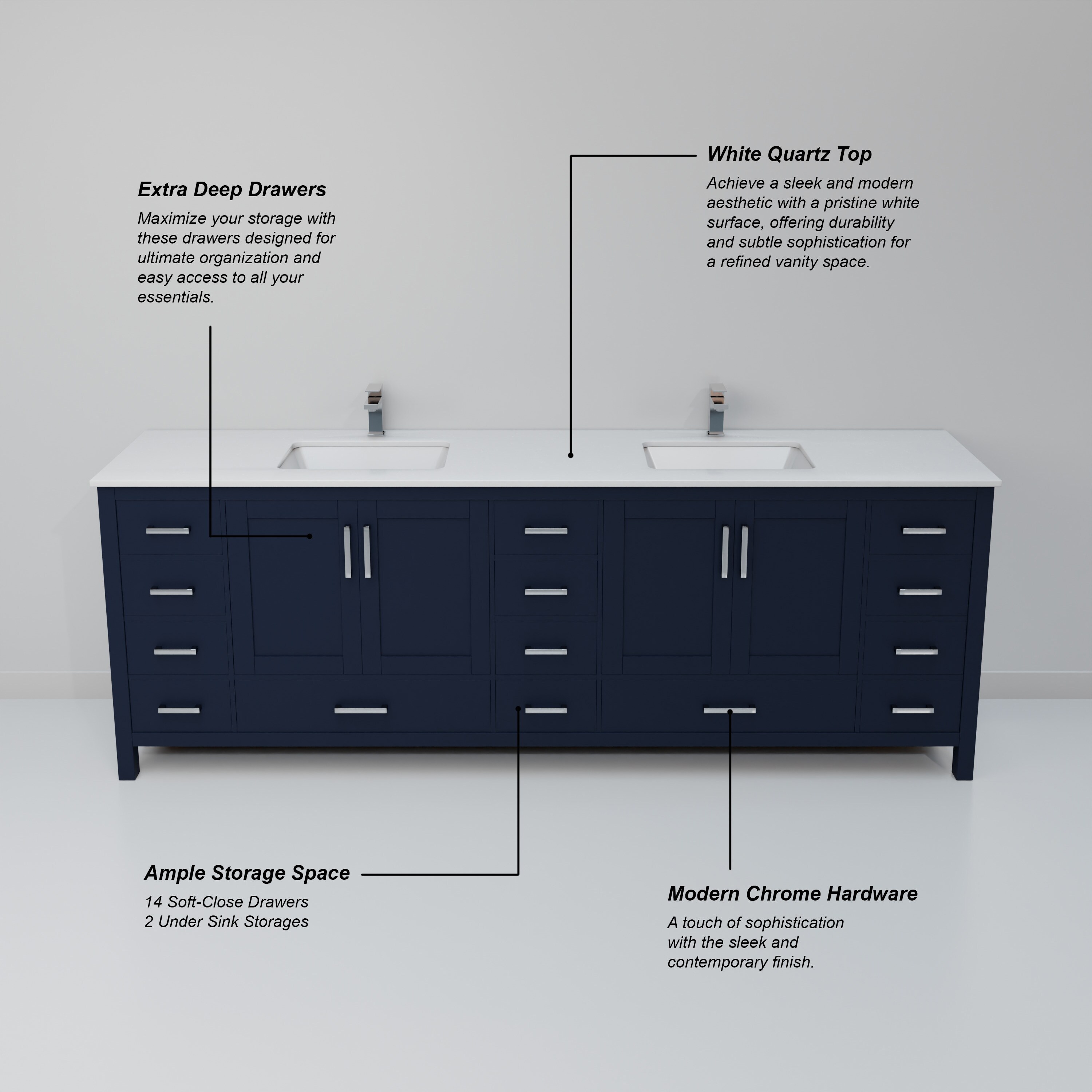 Lexora LJ342284DEWQM34F Bath-Vanity-Combo - View #9