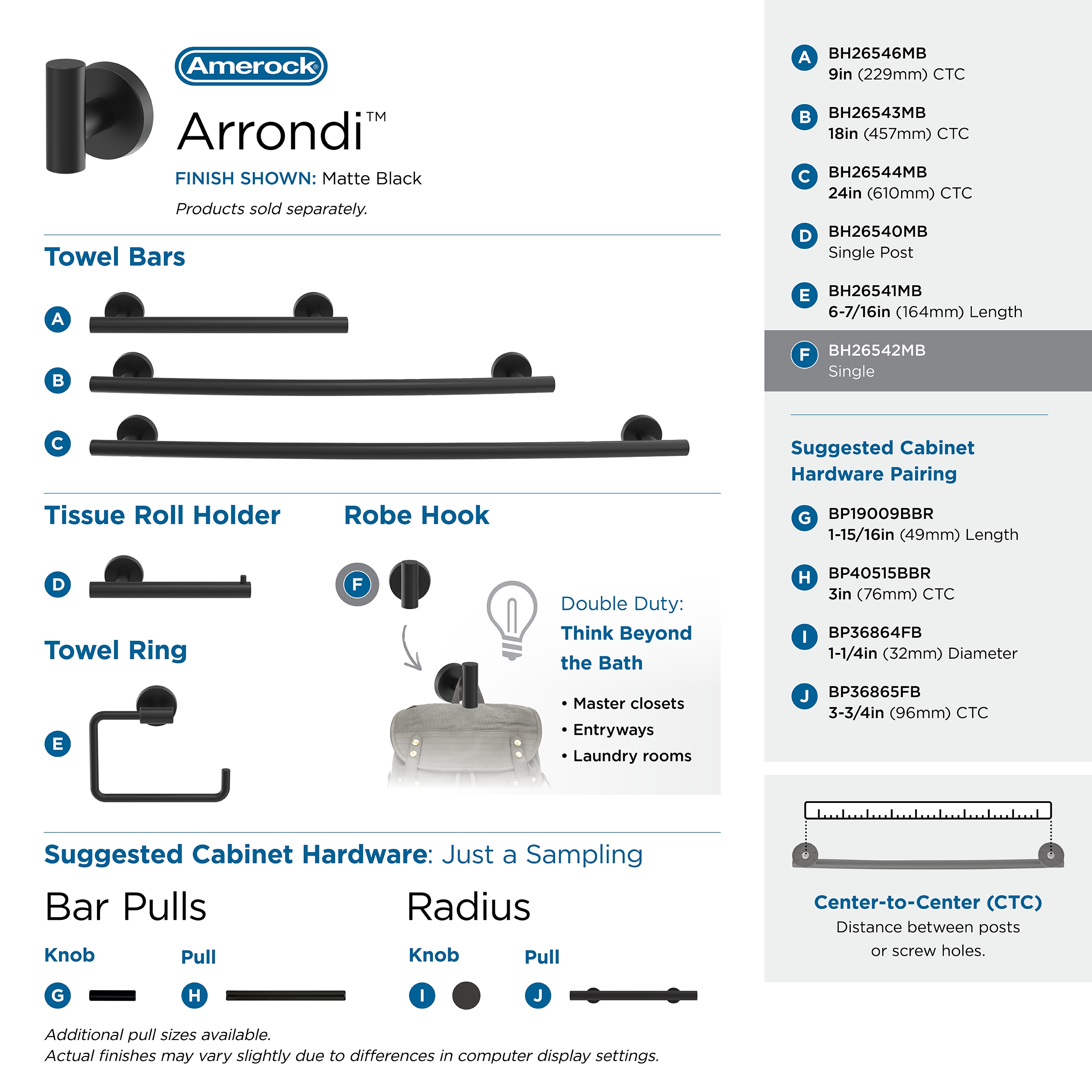 Amerock BH26542MB Robe-Hooks - View #3