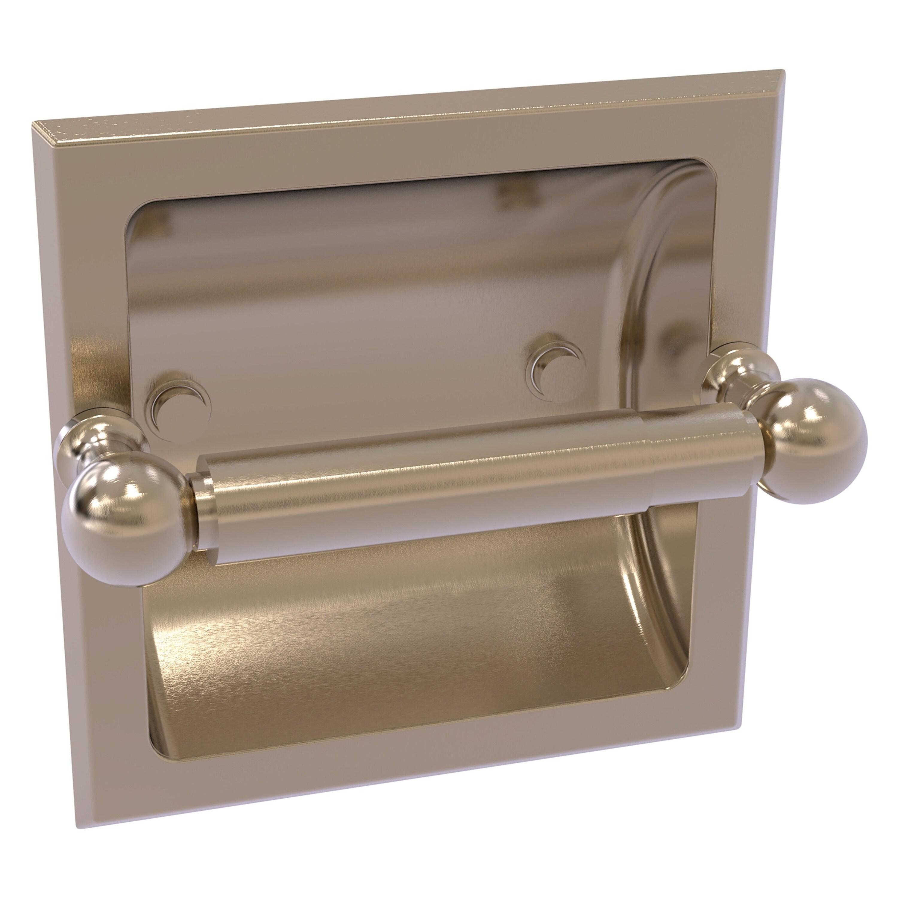 Allied Brass DT-24C-PEW Dottingham Antique Pewter Recessed Double post Toilet Paper Holder 1 -Rolls with Storage