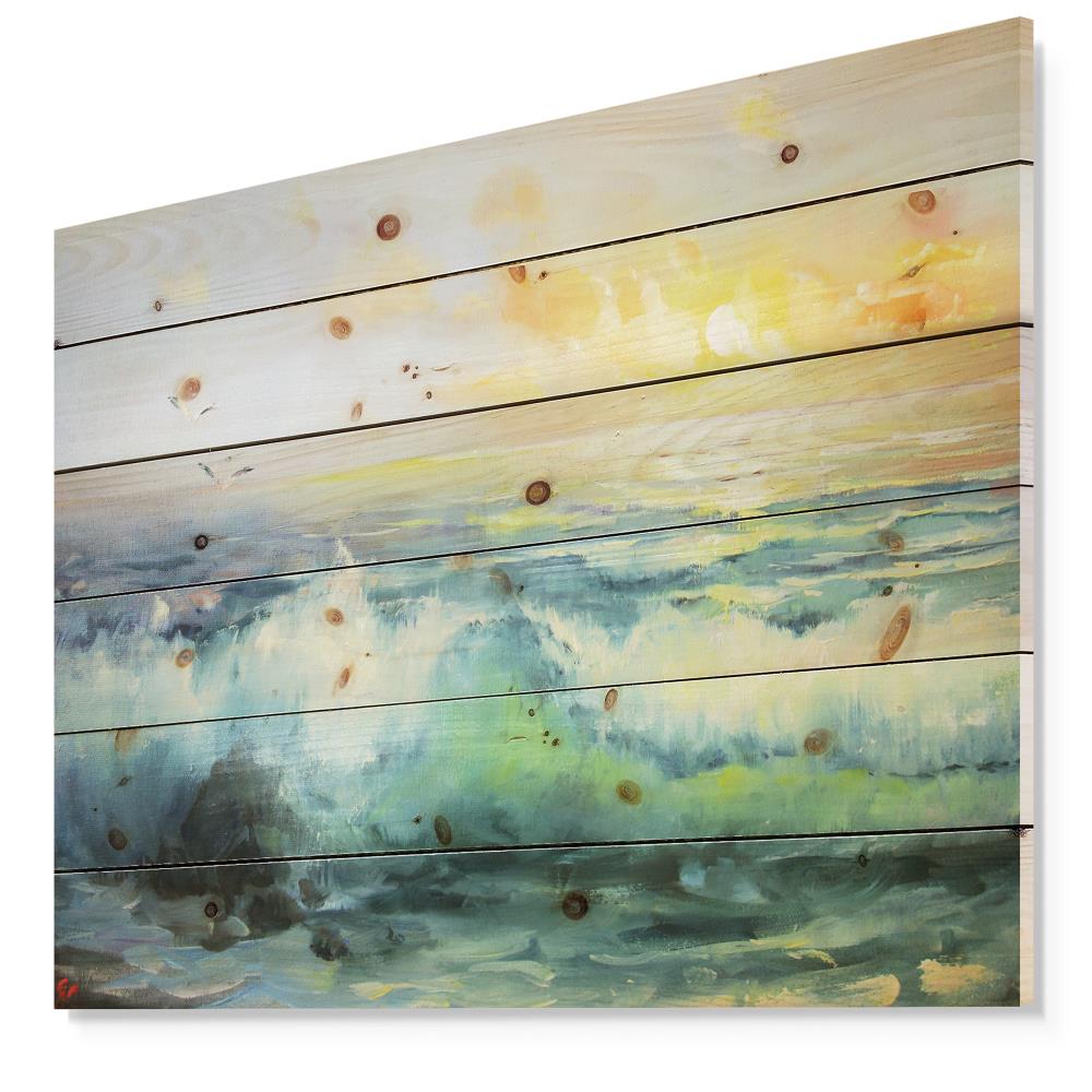 Designart 30-in H x 40-in W Coastal Wood Print in the Wall Art ...