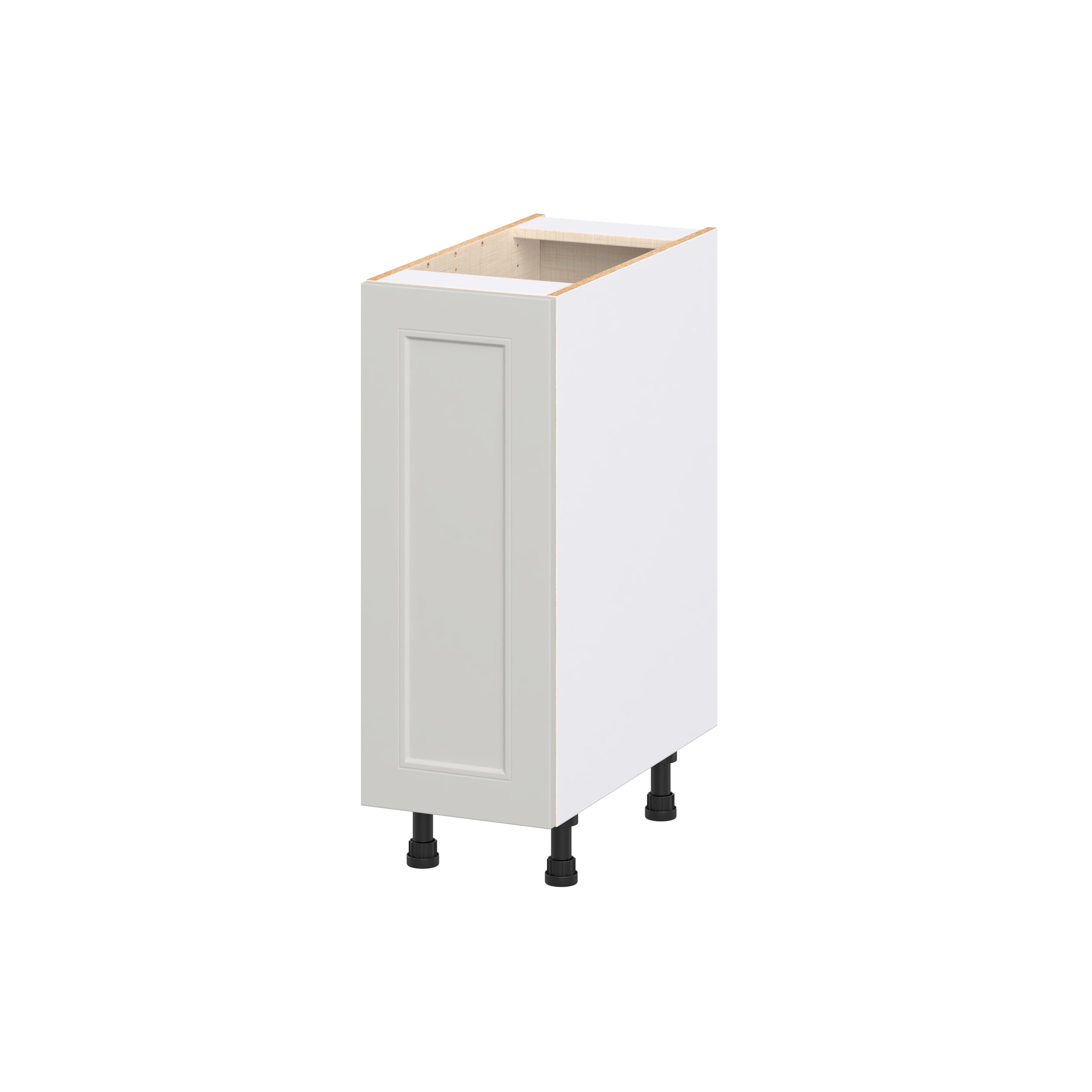 Hugo&Borg DSB12FHPOL-BE Belcourt 12-in W x 34.5-in H x 24.5-in D Painted Light Gray Pull-out cabinet Base Fully assembled Cabinet Recessed Panel Shaker