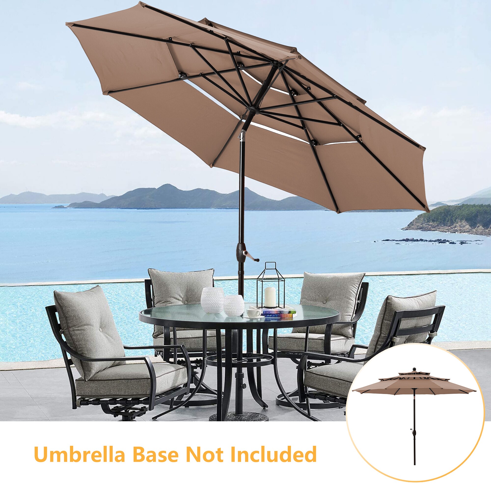 Outdoor Garden Parasol Ground Anchor Beach Sun Umbrella Bases For 22-38mm Pole 