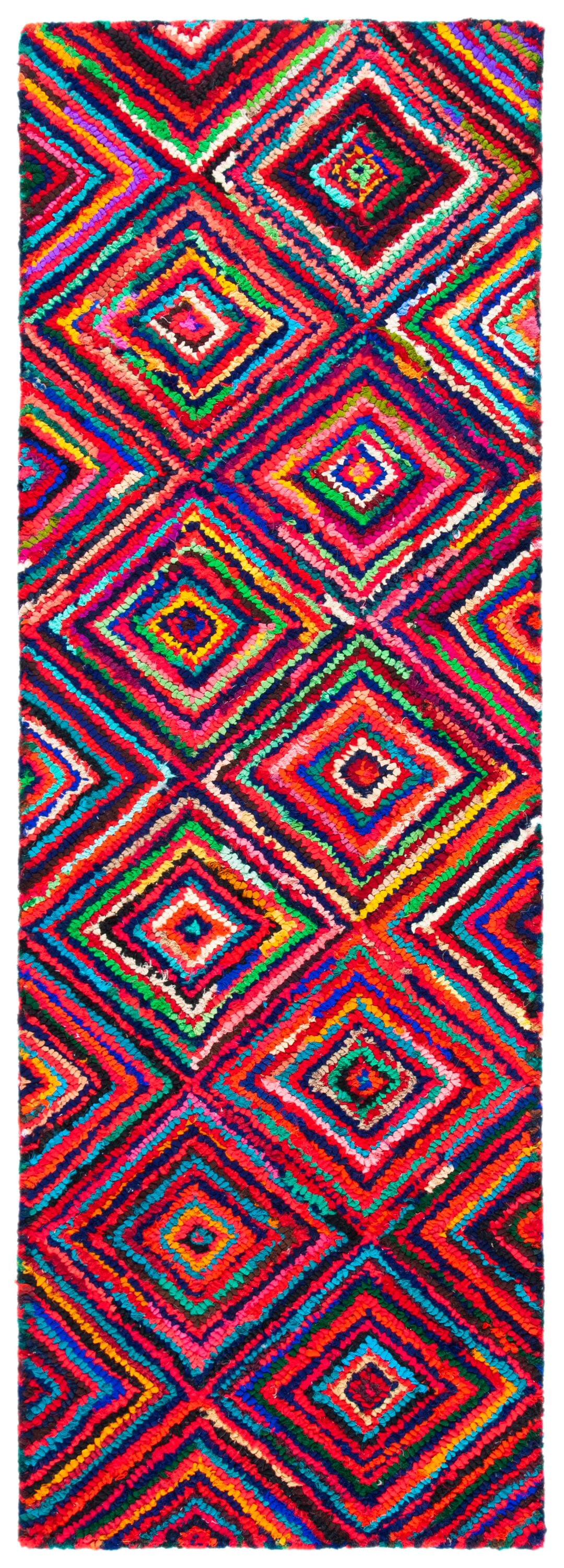 Safavieh NAN317A-213 Nantucket Casset 2 x 13 (ft) Tufted Synthetic Multi Rectangular Indoor Abstract Bohemian/Eclectic Runner rug
