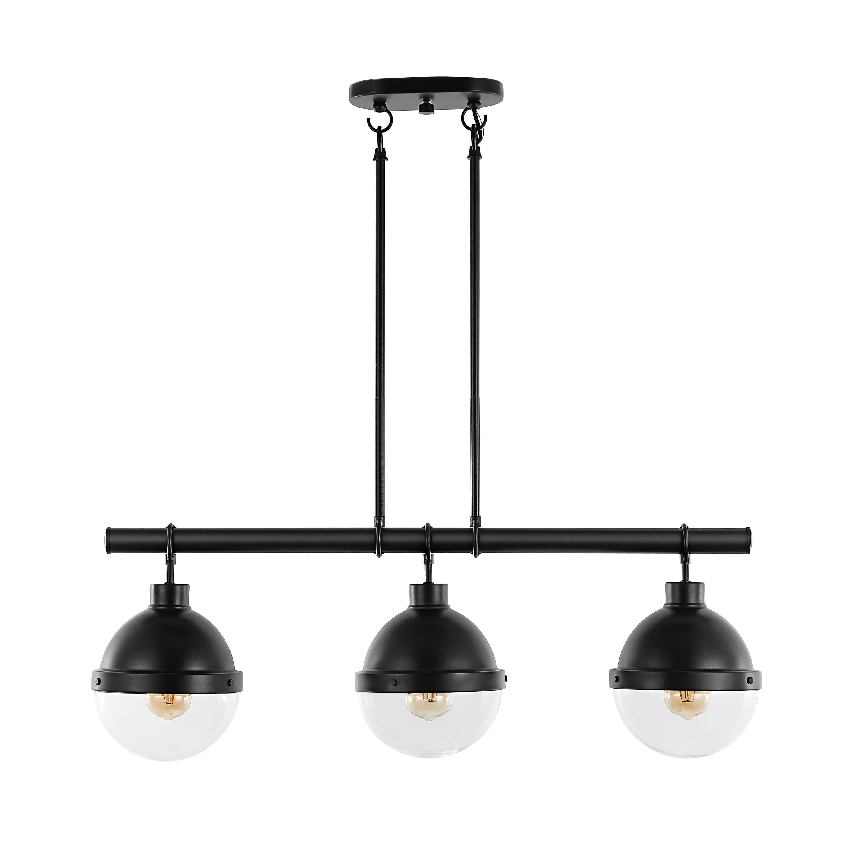 Caleb Industrial Rustic 33" Oil-Rubbed Bronze LED Linear Pendant