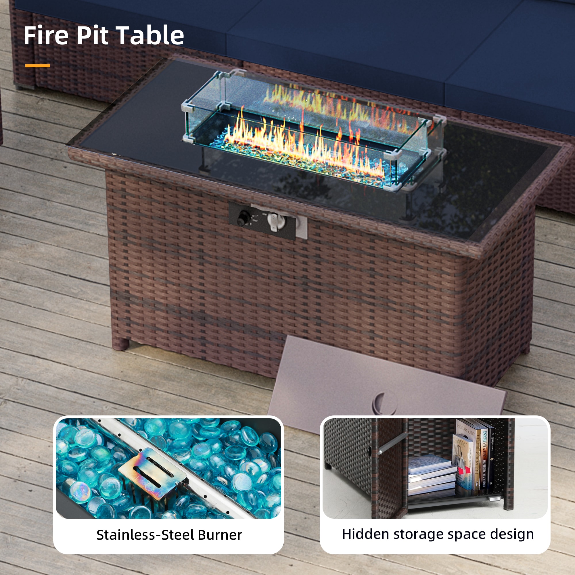 Patio Watcher TBBR-ABC43-NAVYBLUE Patio-Conversation-Sets - View #7
