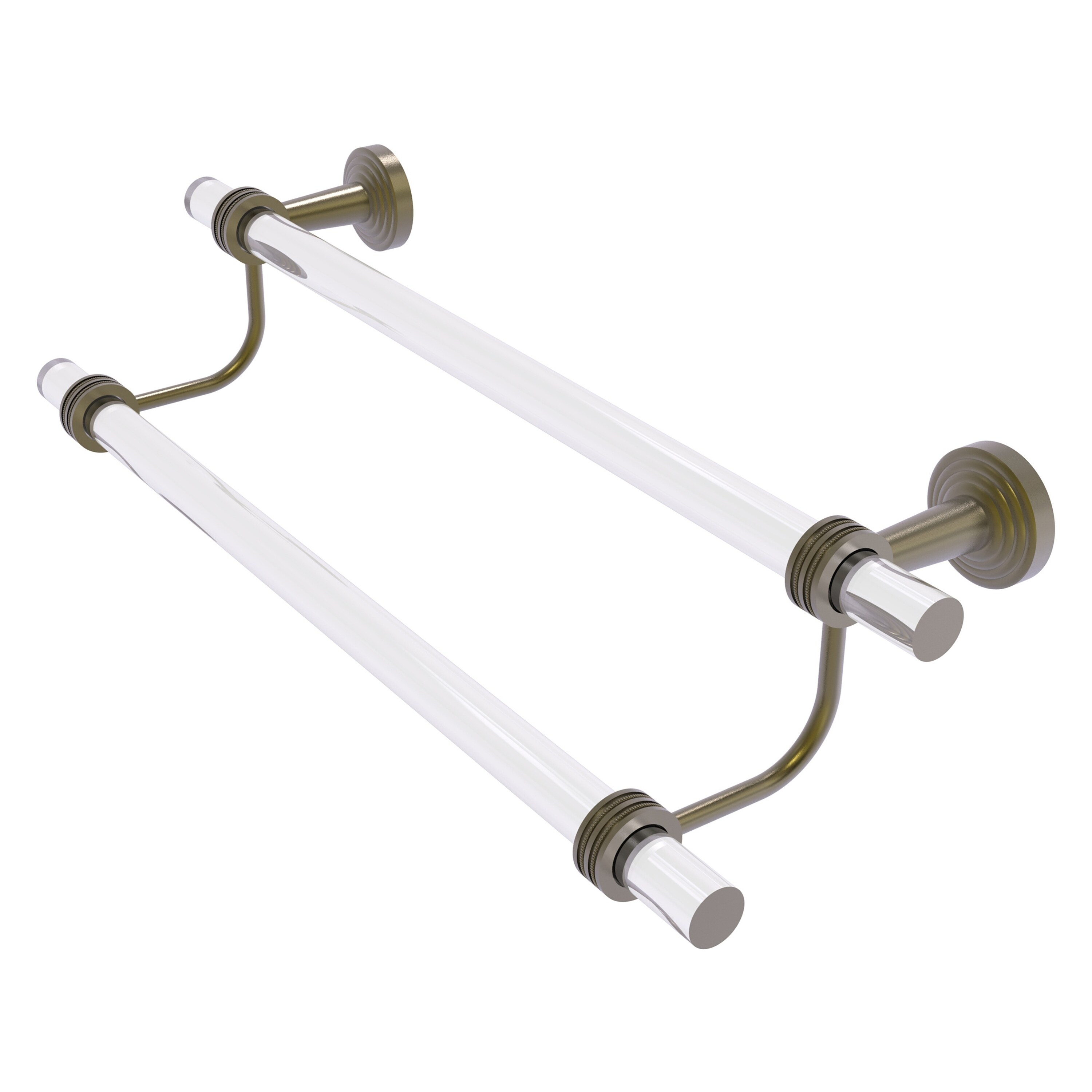 Allied Brass PB-72D-30-ABR Pacific Beach 30-in double Antique Brass Wall mount Double Towel Bar