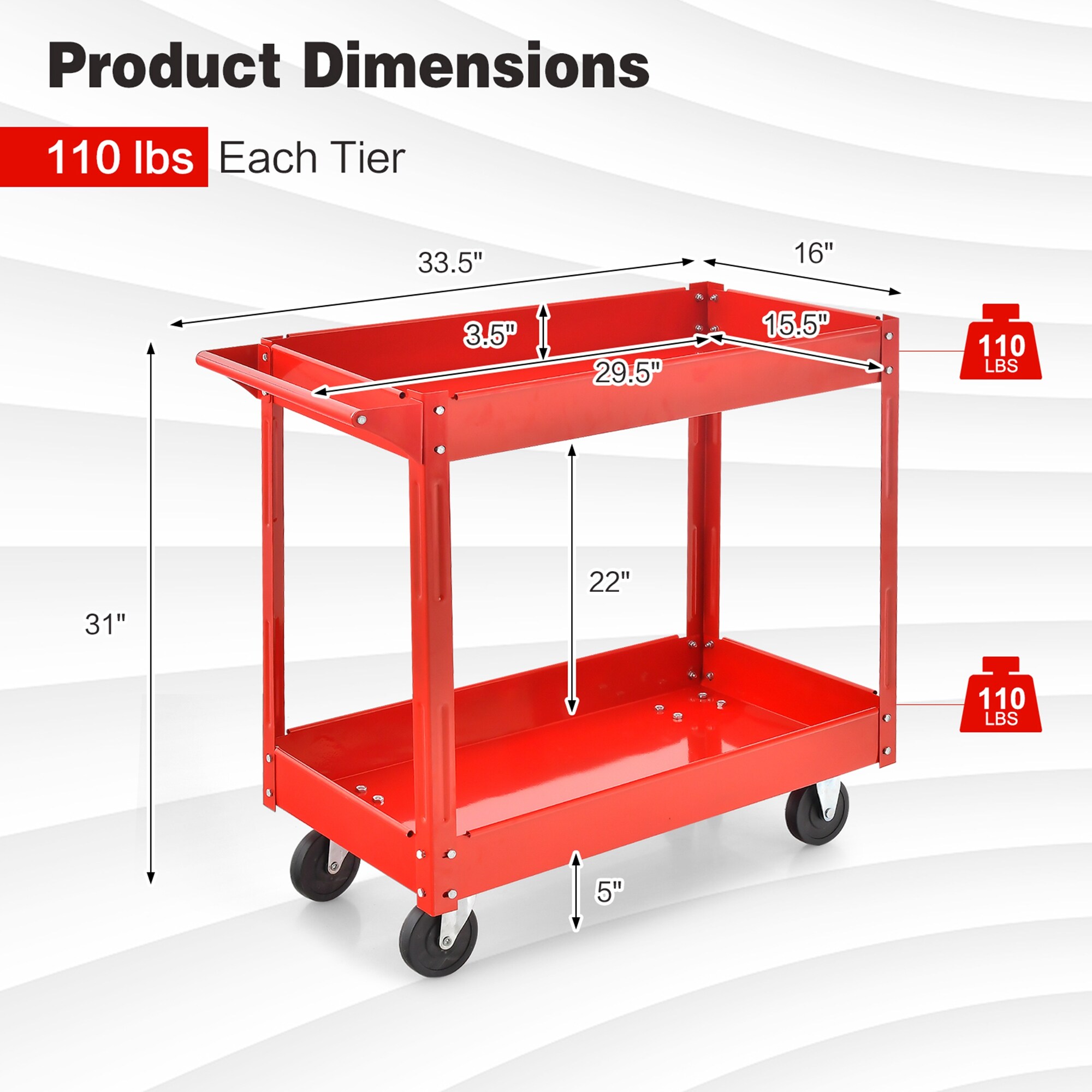 Costway CSHY002692 Utility-Carts - View #3