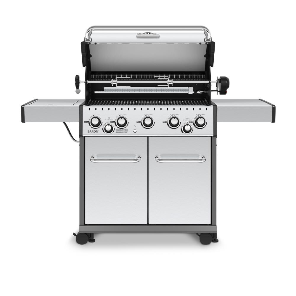 Broil King Baron S 590 Pro IR 5-Burner Propane Gas Grill With Rotisserie  and Sear Station