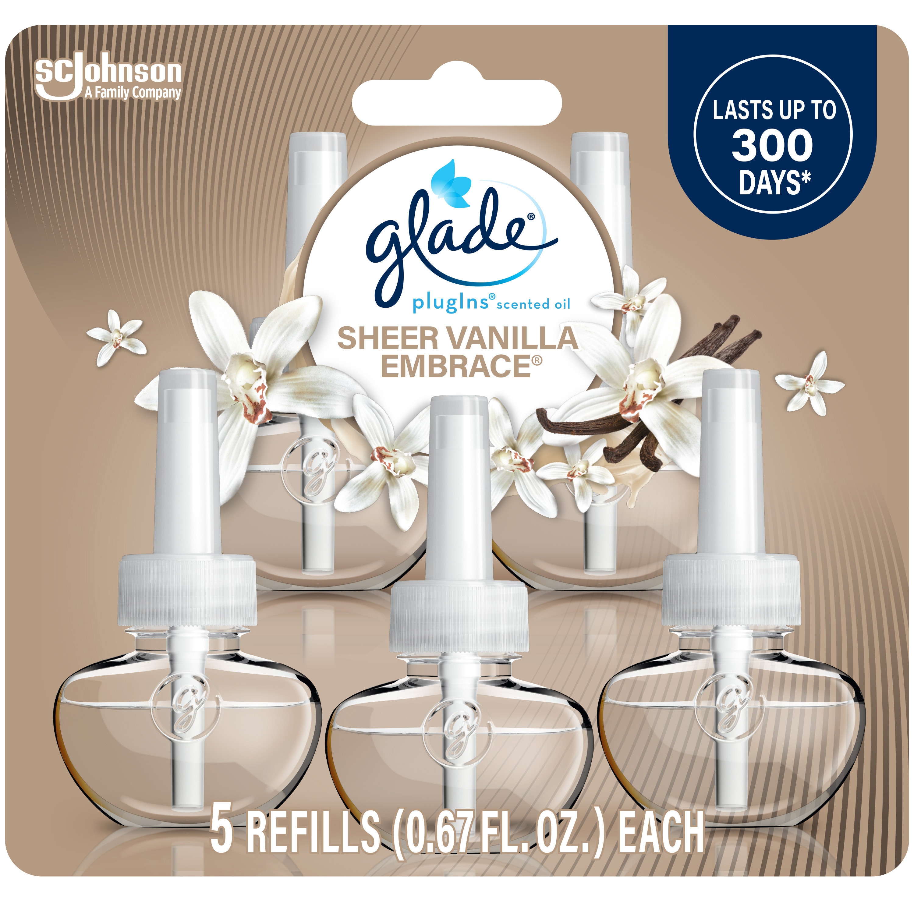 Glade 0.67 -fl oz Sheer Vanilla Embrace Refill Air Freshener 5 -Pack