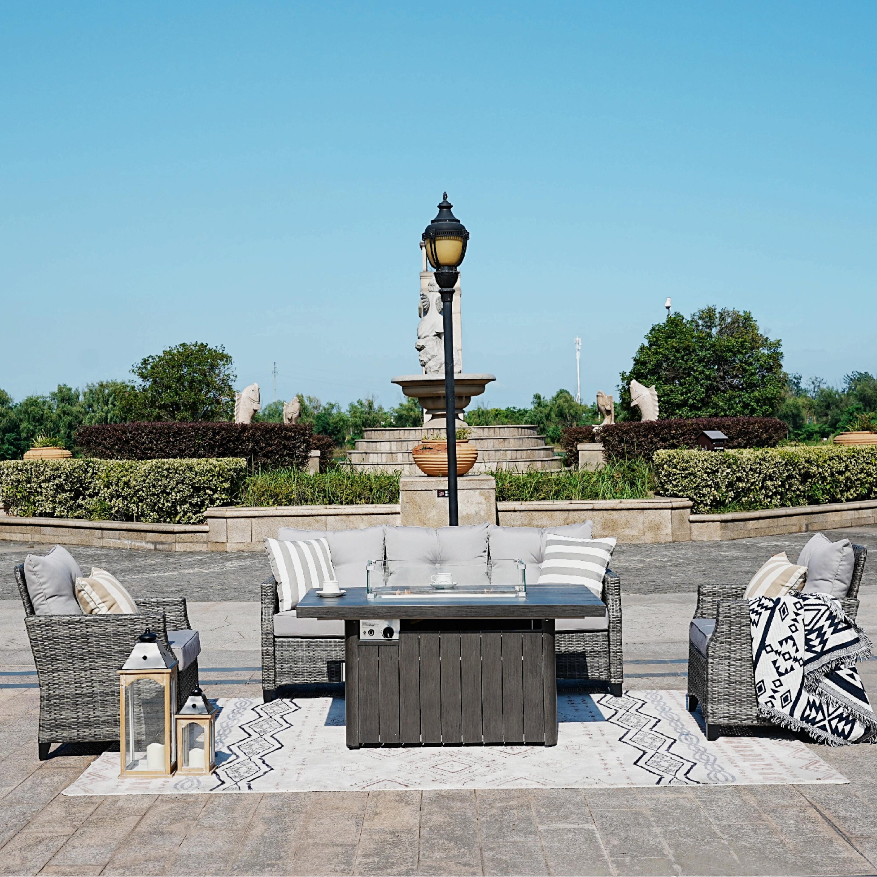 Direct Wicker DWG-1802P&2334TA-GR Patio-Conversation-Sets - View #8