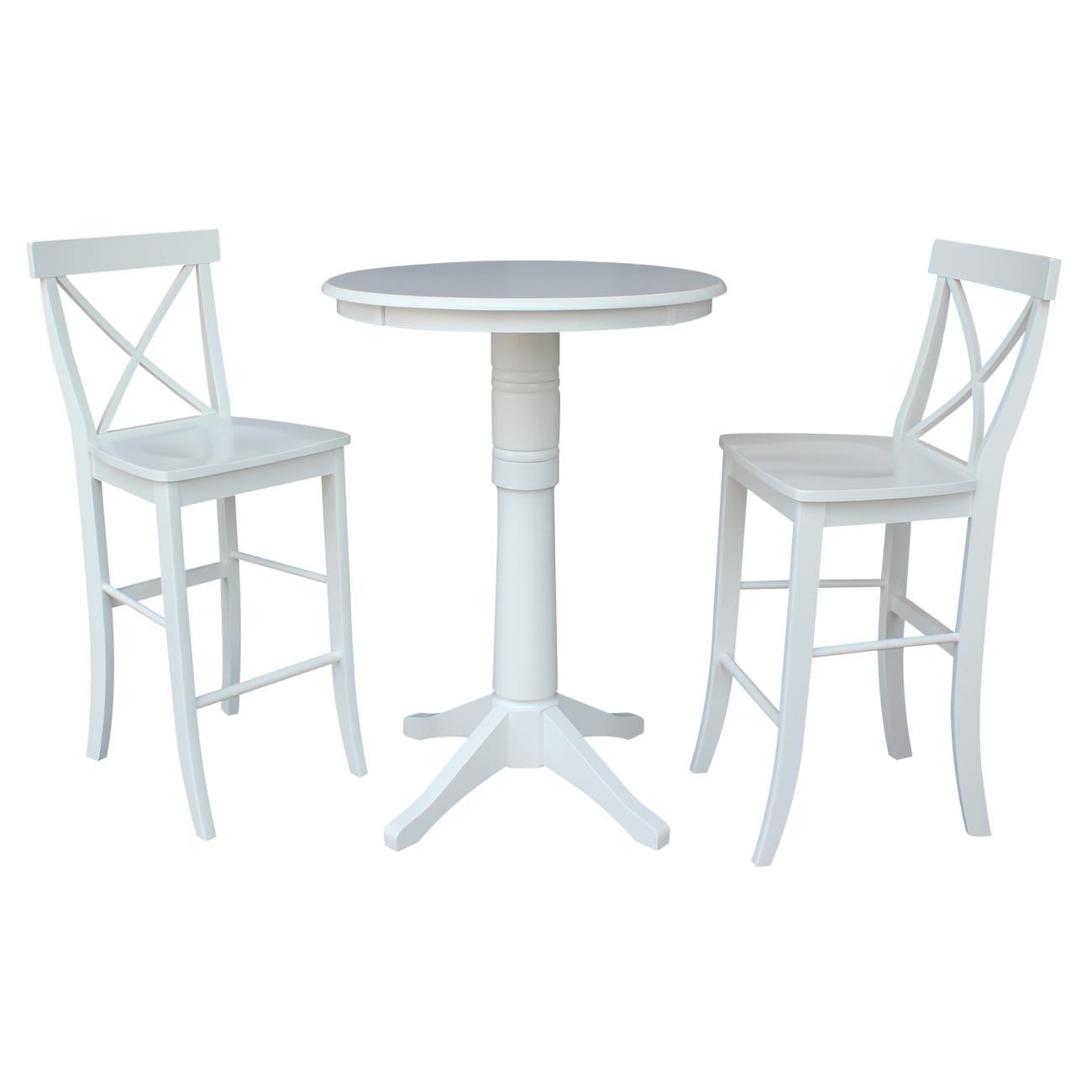 International Concepts K08-30RT-27B-S6133 White Casual Dining Room Set with Round Table (Seats 2)