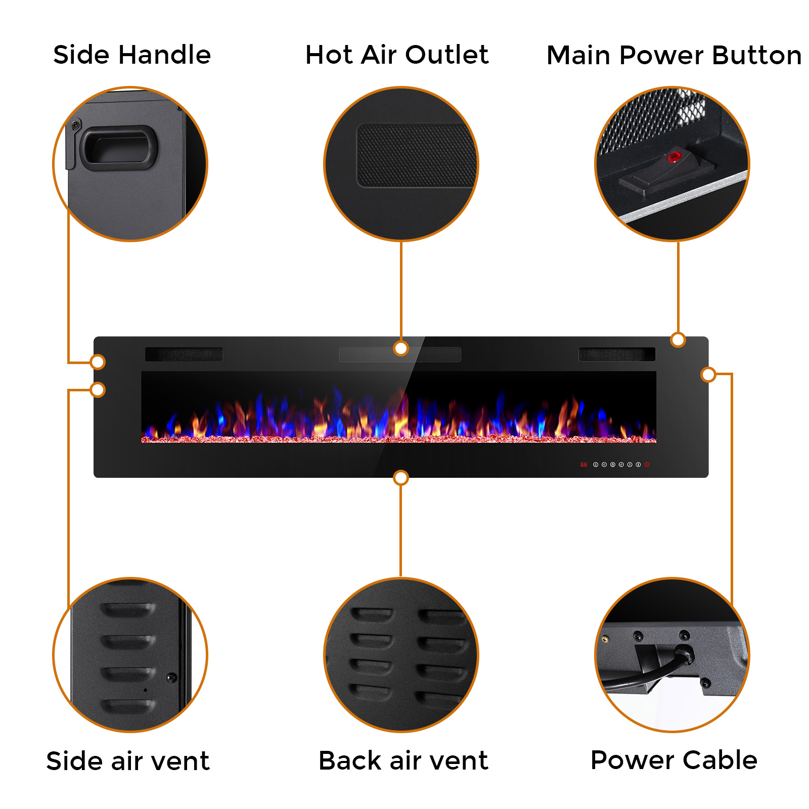 COWSAR 868C3U Electric-Fireplaces - View #13