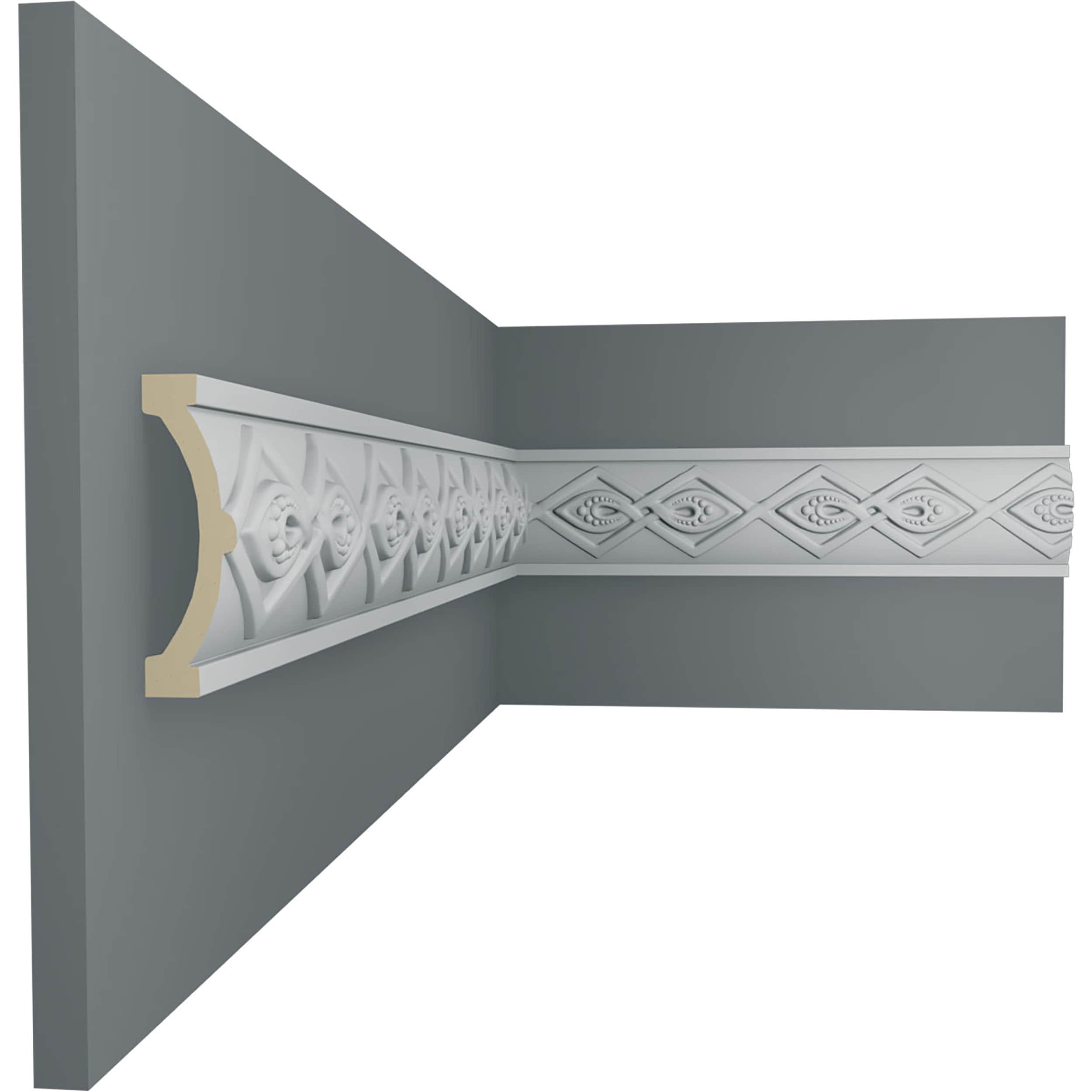 Ekena Millwork 2 1/4"H x 3/4"P x 94 1/2"L, (1 5/8" Repeat), Haylynn Chair Rail