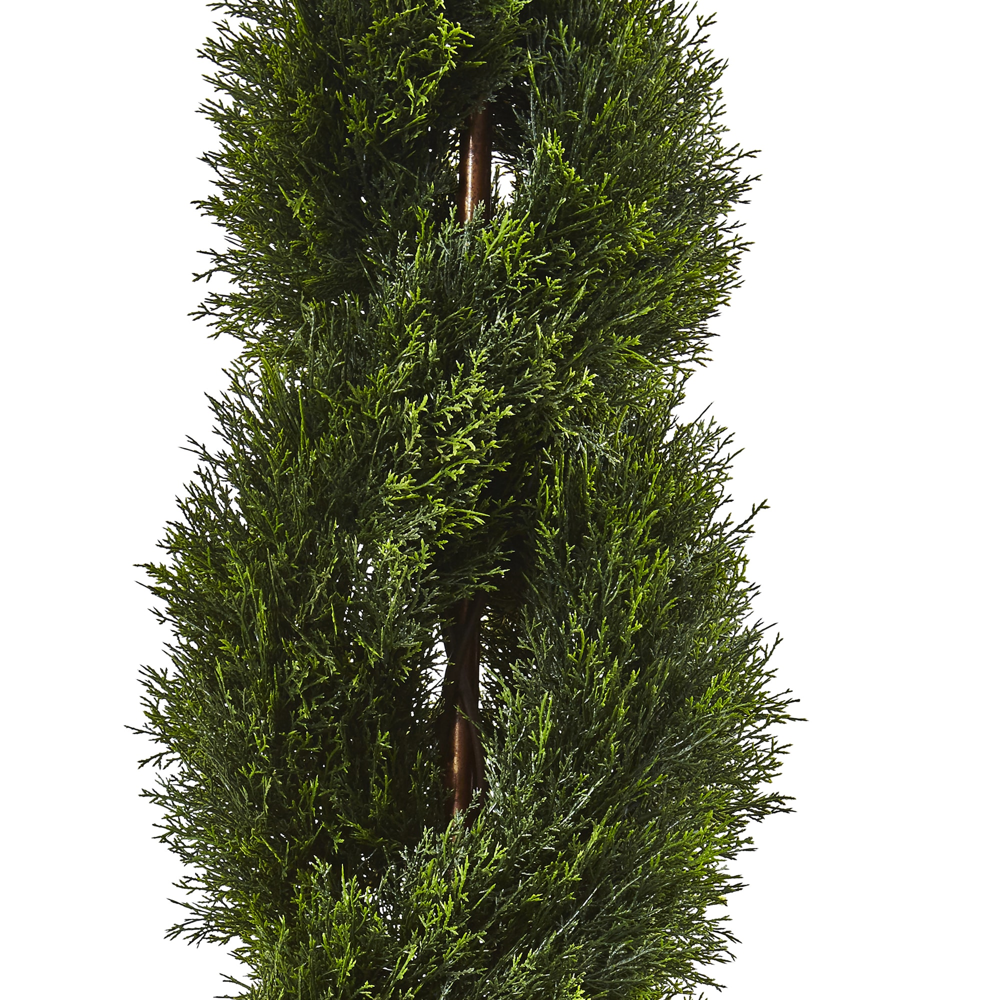 4-Foot Green Faux Cypress Spiral Topiary in Black Pot