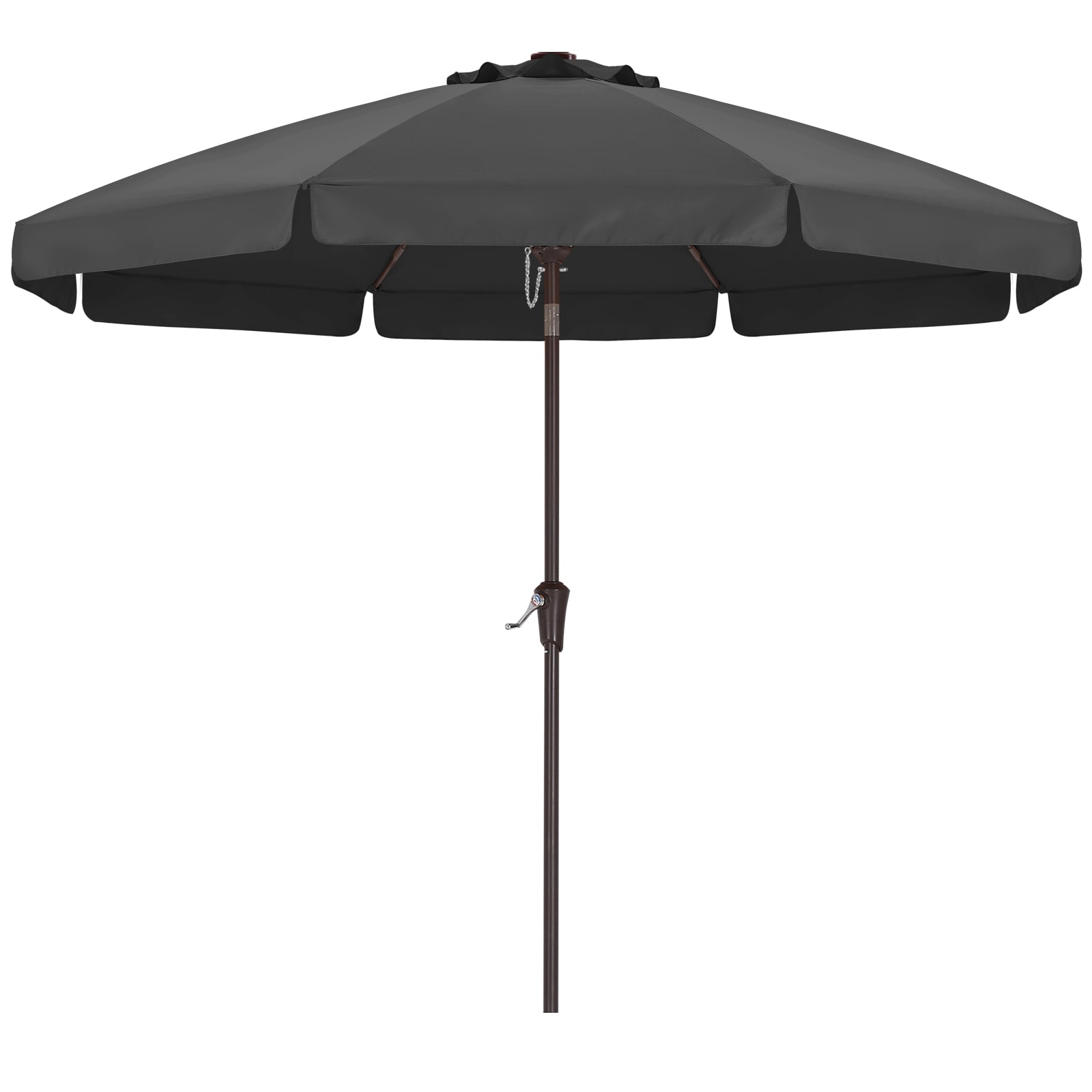 ABCCANOPY 9USLS6923A22UB04DGY9 10-ft Steel Dark gray Push-button Tilt Market Patio Umbrella
