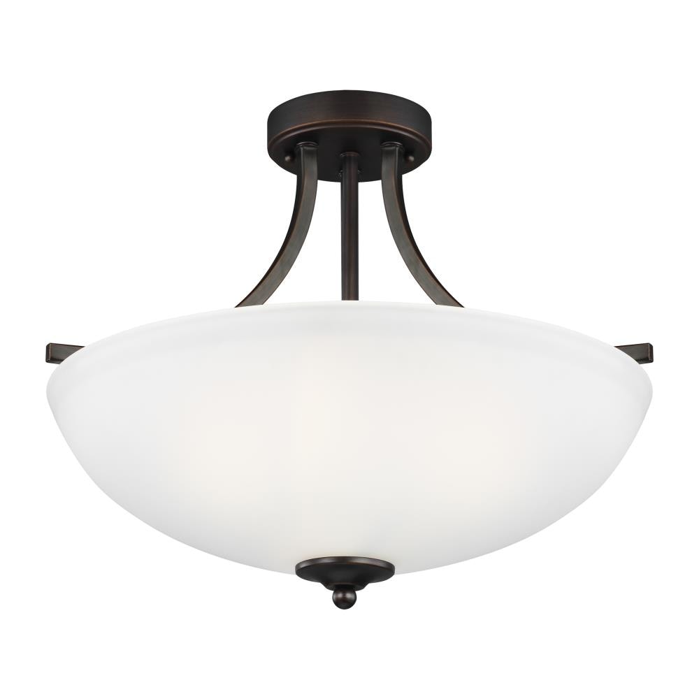 Bronze and White Glass 18" Transitional Bowl Pendant Light
