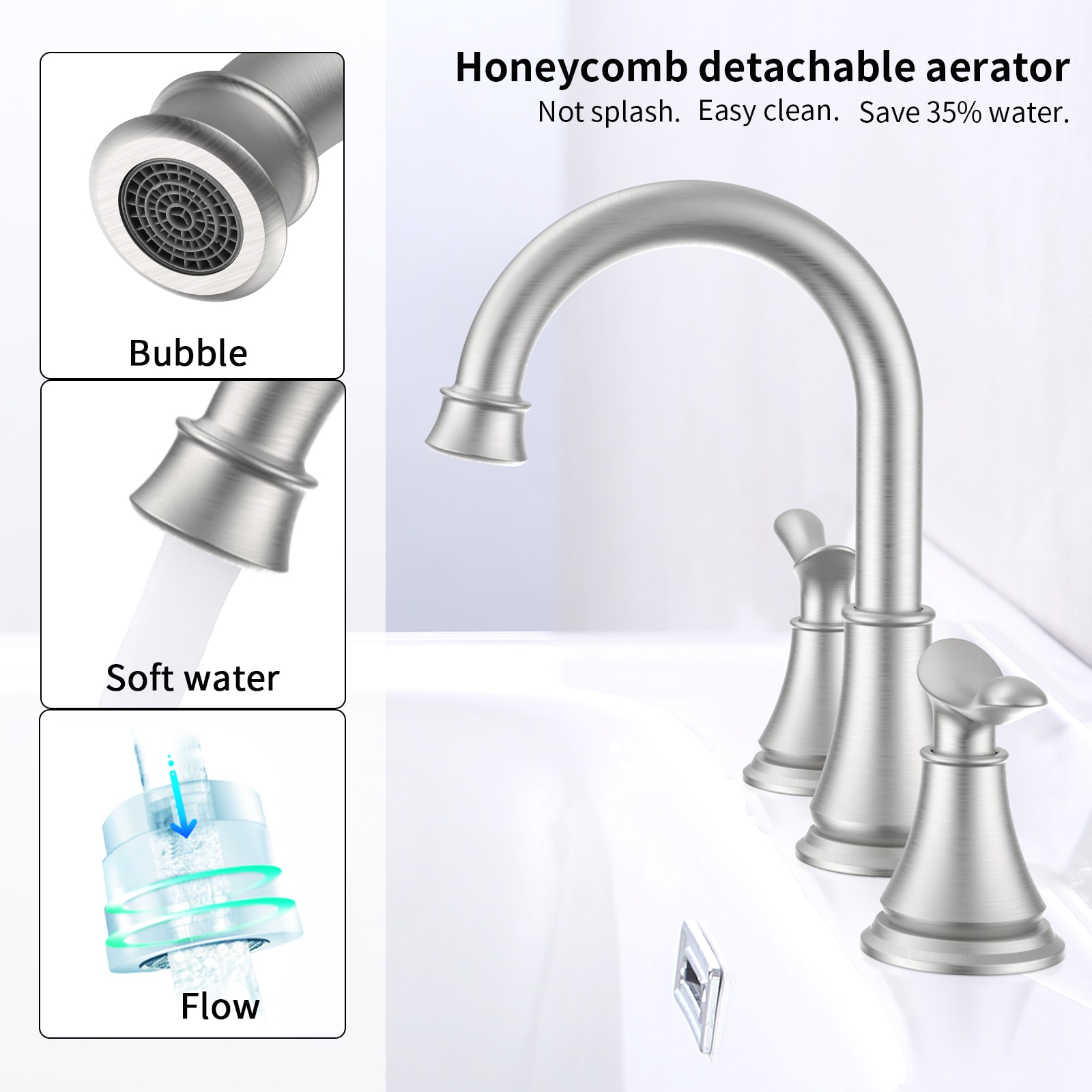 WELLFOR WF-B3373-BN Lavatory-Faucets - View #2