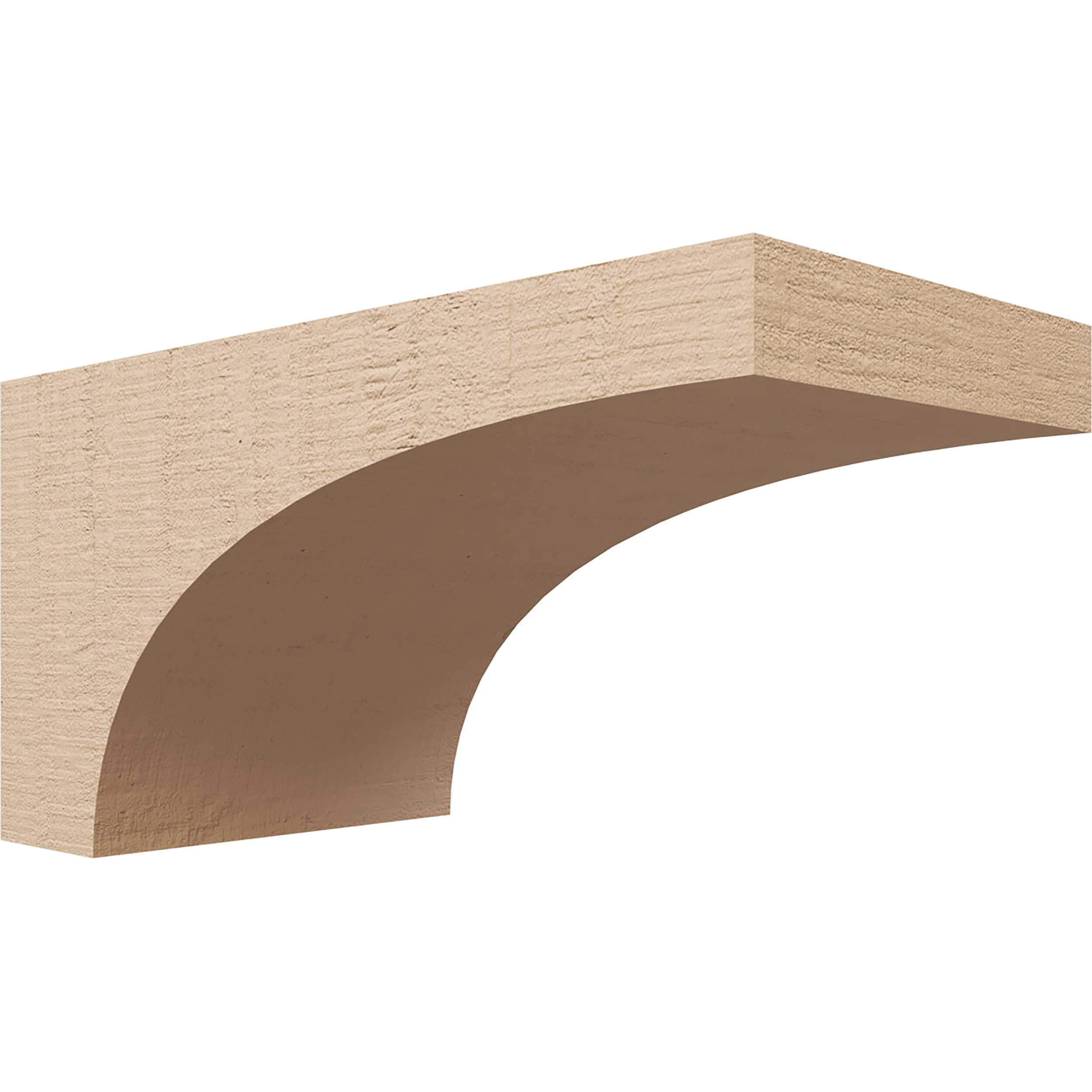 Ekena Millwork CORU08X16X08HUNRCPR 8-in x 16-in x 8-in Rough Cedar Woodgrain TimberThane Primed Urethane Paintable/Stainable Corbel