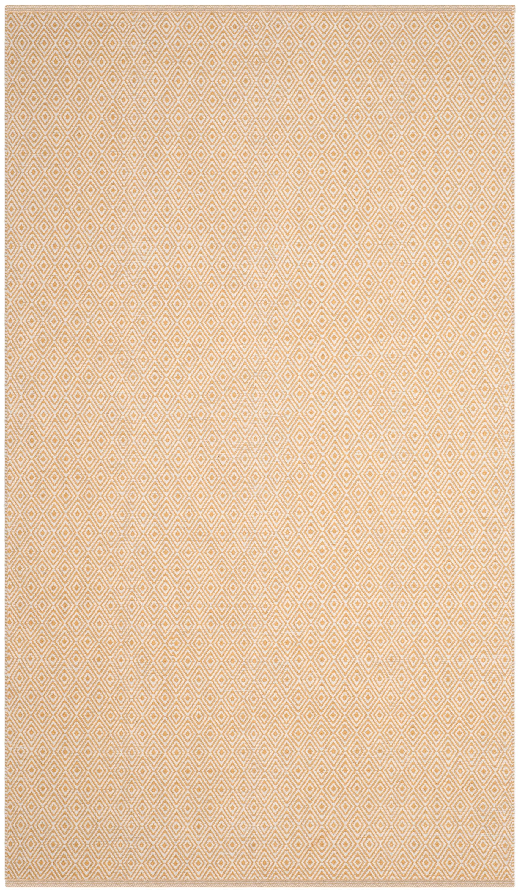 Safavieh MTK515K-5 Montauk Lucie 5 x 8 (ft) Cotton Ivory/Gold Rectangular Indoor Geometric Area rug