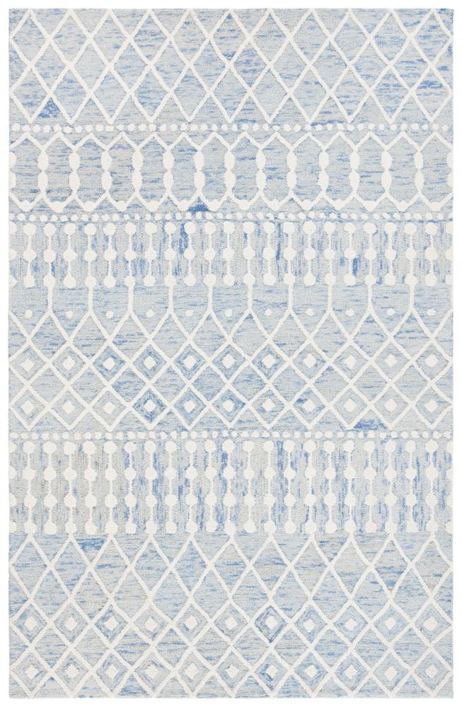 Safavieh BLM115M-6 Blossom Samantha 6 x 9 (ft) Tufted Wool Blue/Ivory Rectangular Indoor Abstract Area rug