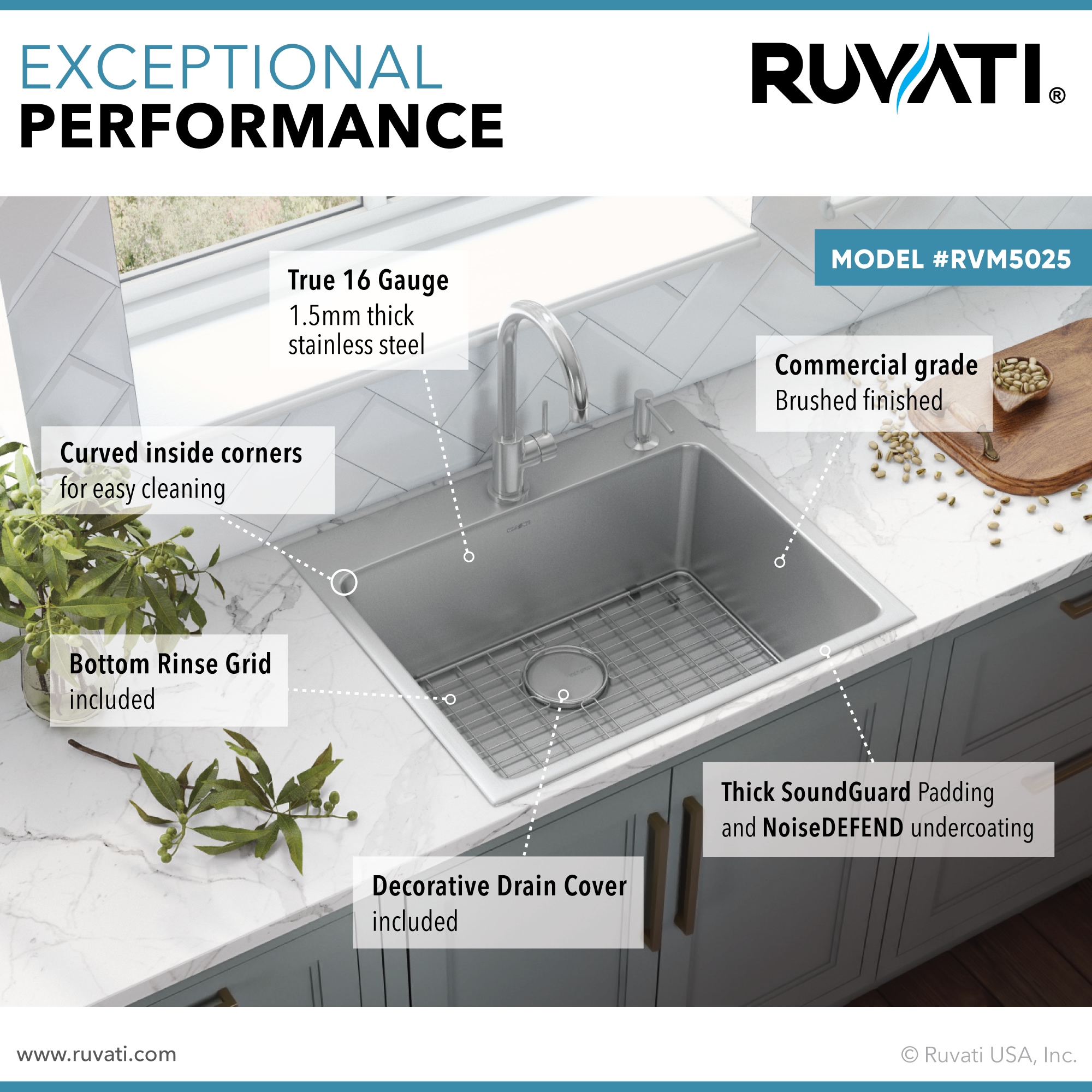 Ruvati RVM5025 Kitchen-Sinks - View #5