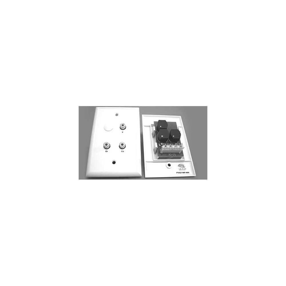  TCNCD340630 Energy Transformation Systems ETS-PV920WPWE Cat5 Wall Plate for Component Video with Female BNC Connectors- White