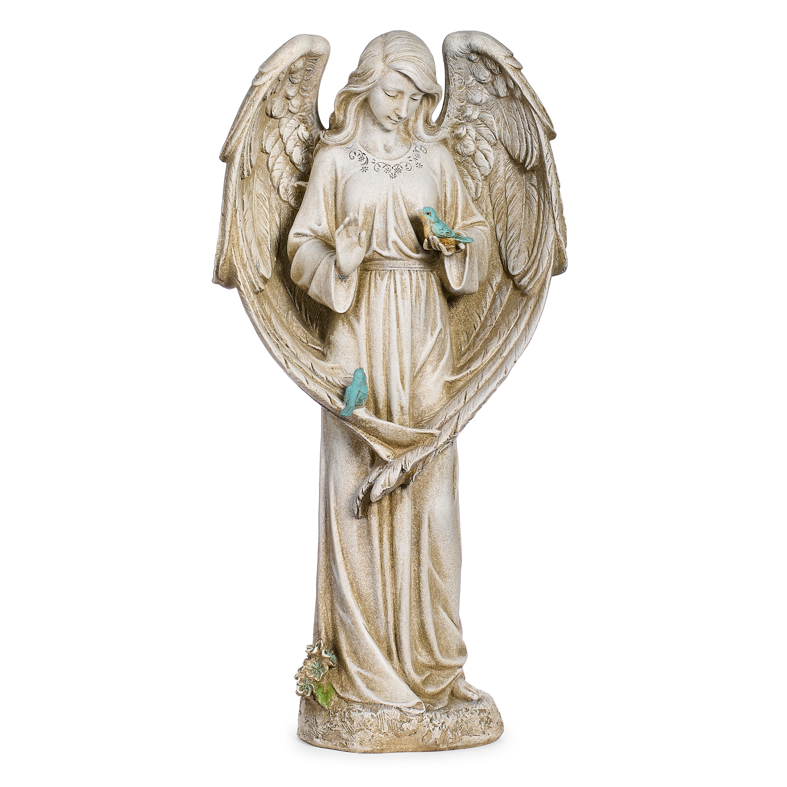 Roman 22.7-in H x 8.3-in W Gray Angels and Cherubs Garden Statue in the ...