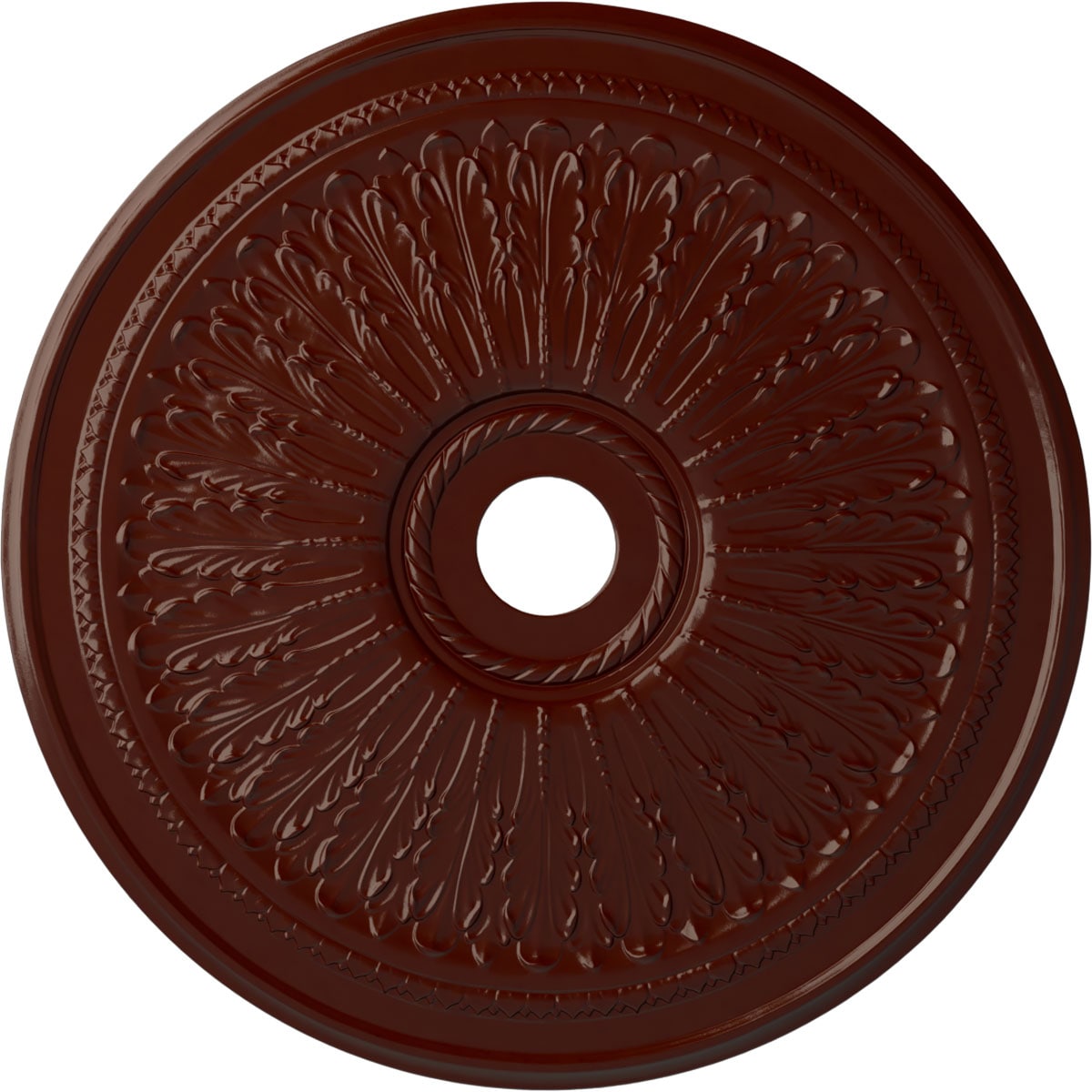 Ekena Millwork CM29OABMF Oakleaf 29.125-in W x 29.125-in L Painted Brushed Mahogany Polyurethane Whole Ceiling Medallion