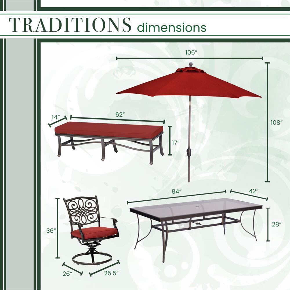 Hanover TRADDN5PCSW2GBN-SU-R Patio-Dining-Sets - View #3