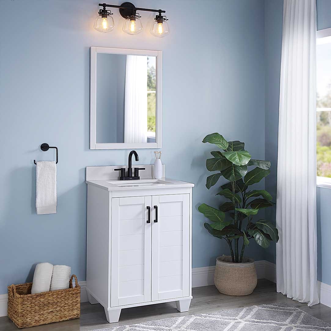 allen + roth Rigsby 24-in White Undermount Single Sink Bathroom Vanity ...