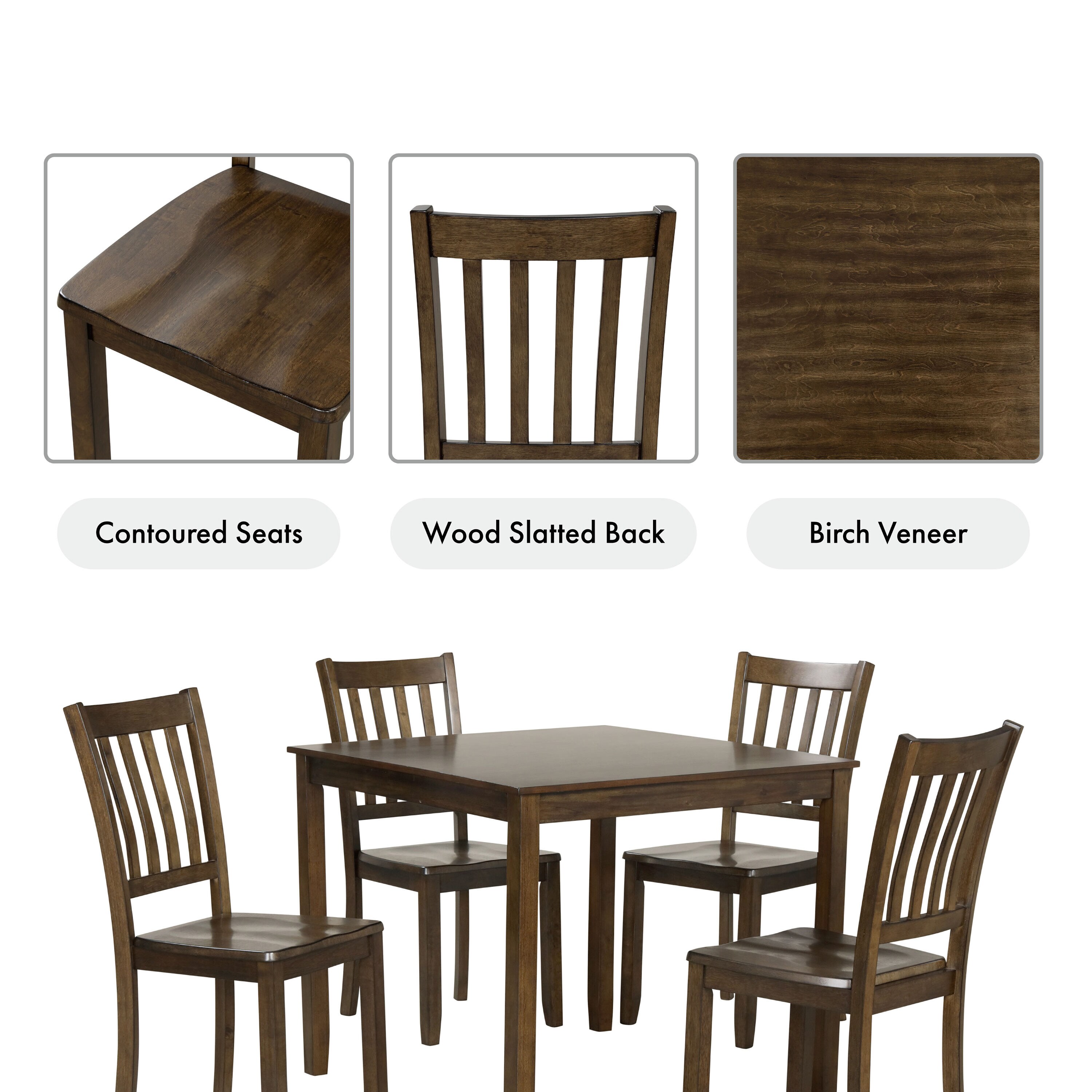 Furniture of America EC-3583WN-T-5PK Dining-Sets - View #15