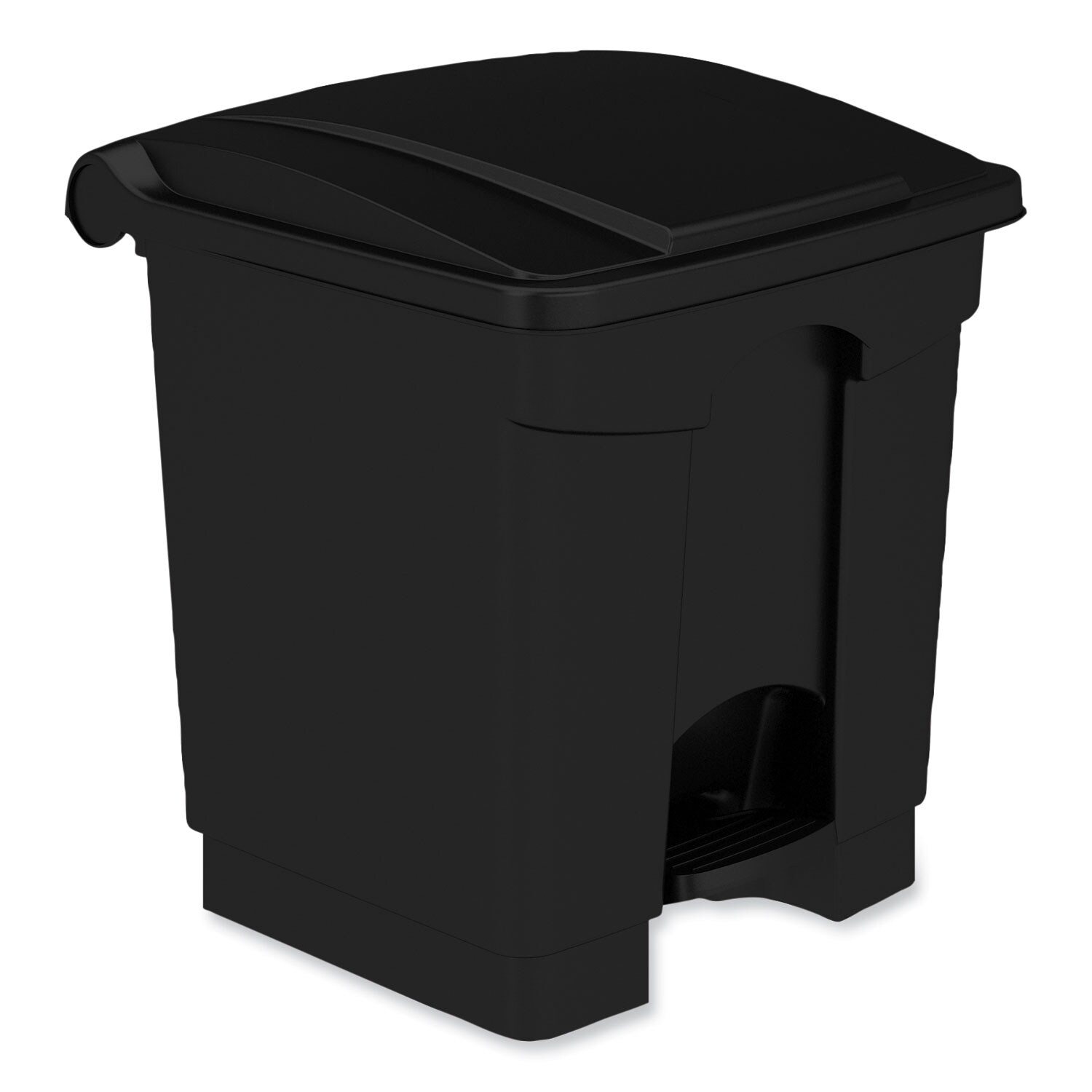 Safco Plastic Step-On Receptacle 8 gal Metal Black