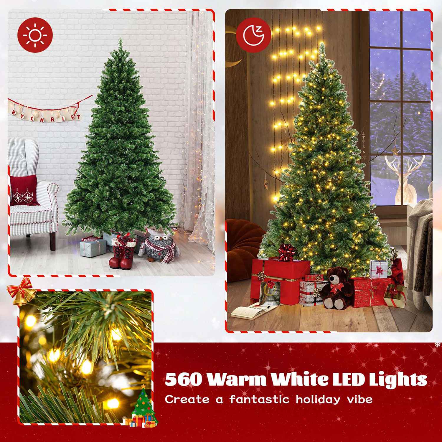 Costway CSHY000384 Artificial-Christmas-Trees - View #7