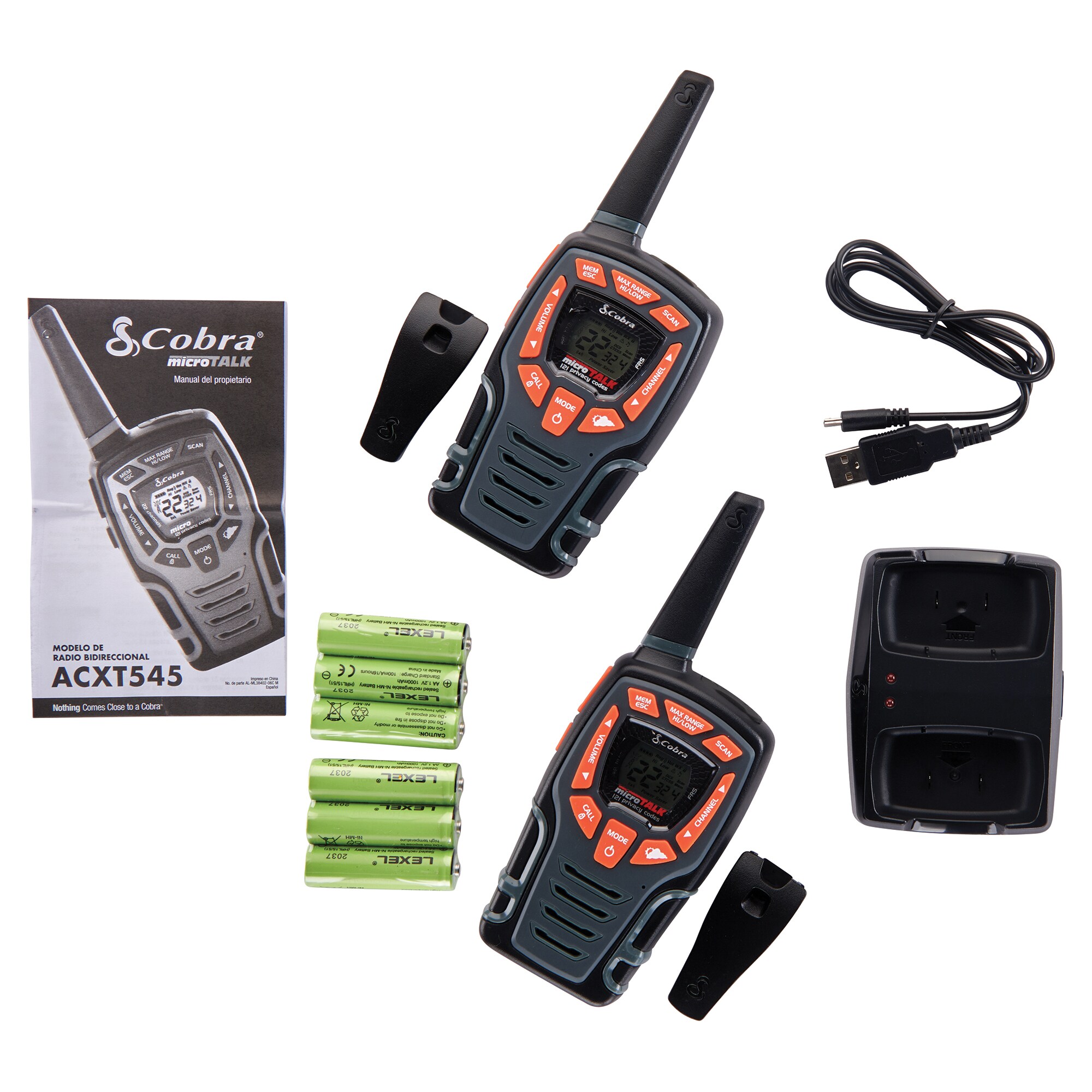 Cobra Cobra ACXT545 Weather-Resistant 28-Mile Range 2-Way Radio, 2 Pack ...