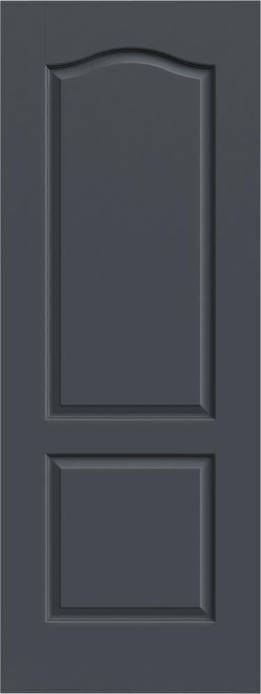 JELD-WEN LOWOLJW137200574 Princeton 30-in x 80-in Slate 2-panel Arch Top Smooth Solid Core Prefinished Molded Composite Slab Door