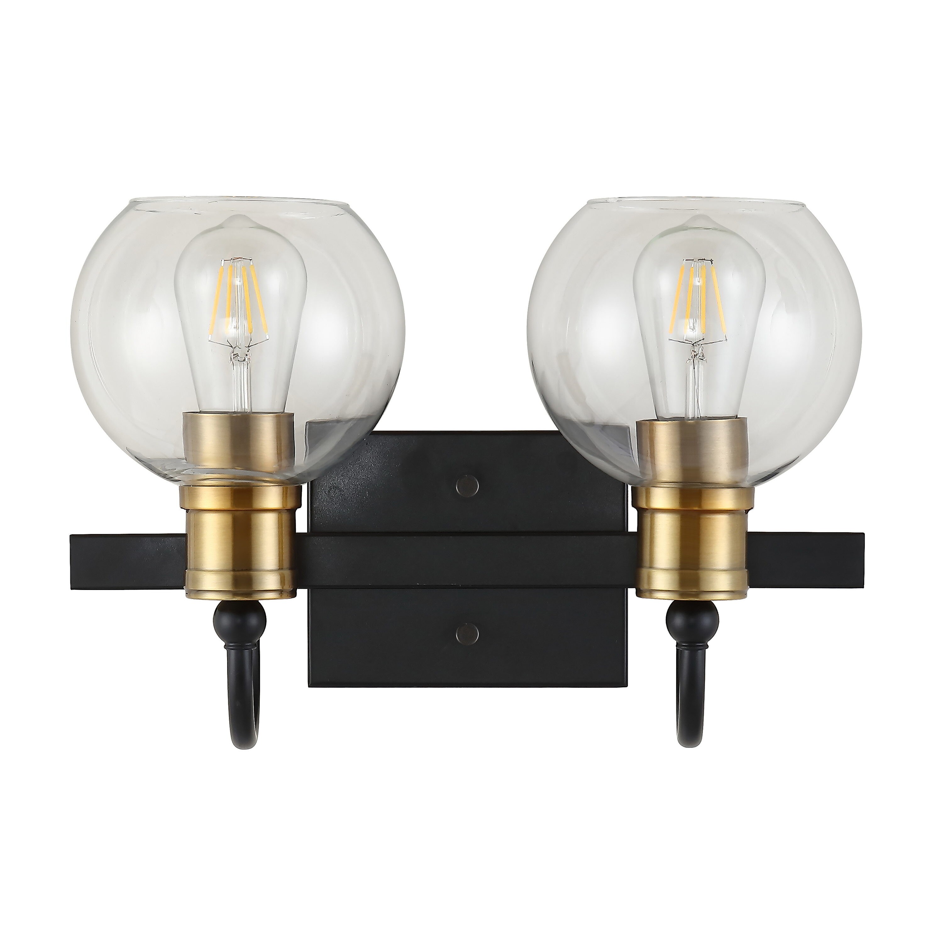 Marais 14.5" Black and Brass Iron Bathroom Vanity Light
