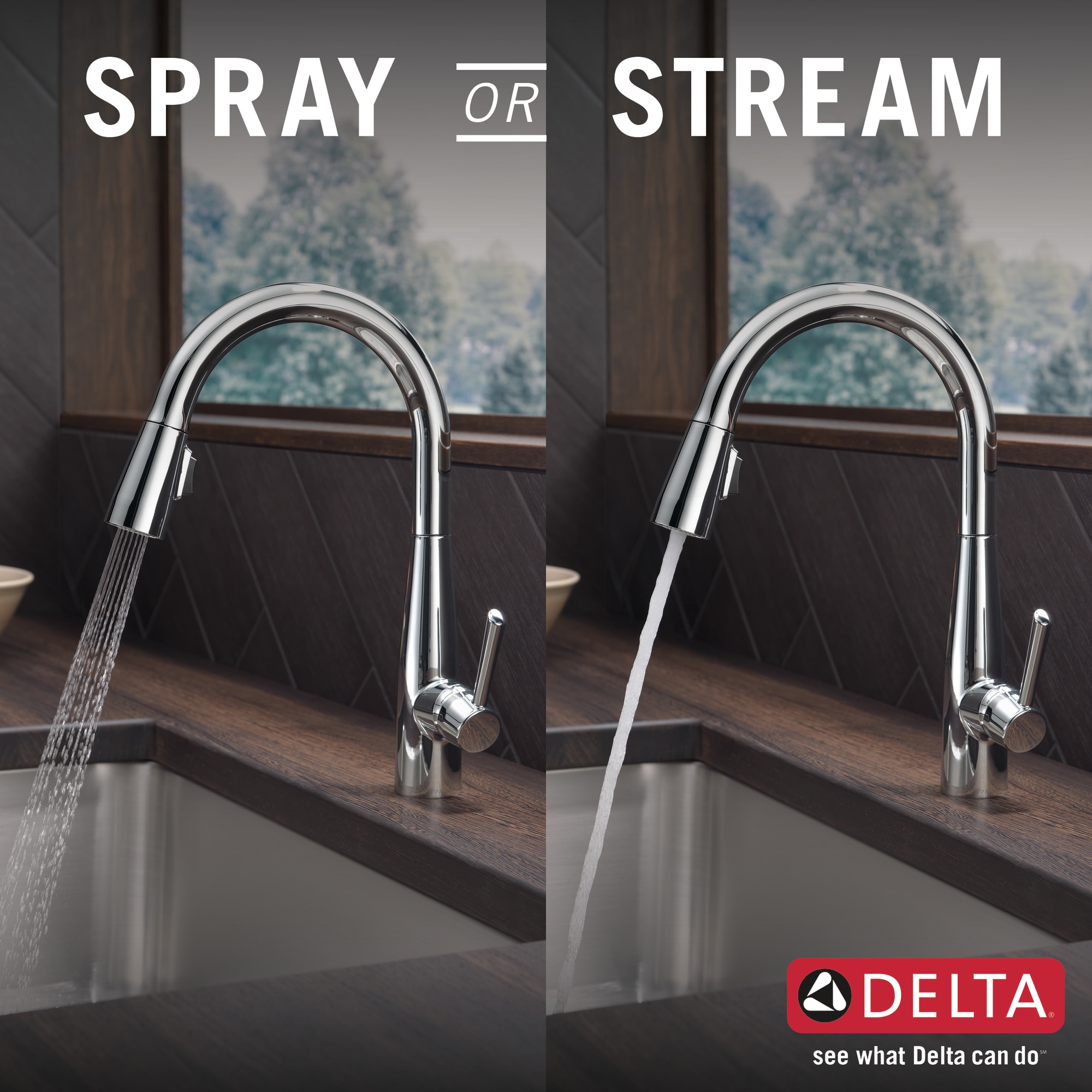 Chrome Pull-Down Single Handle Kitchen Faucet with Spray