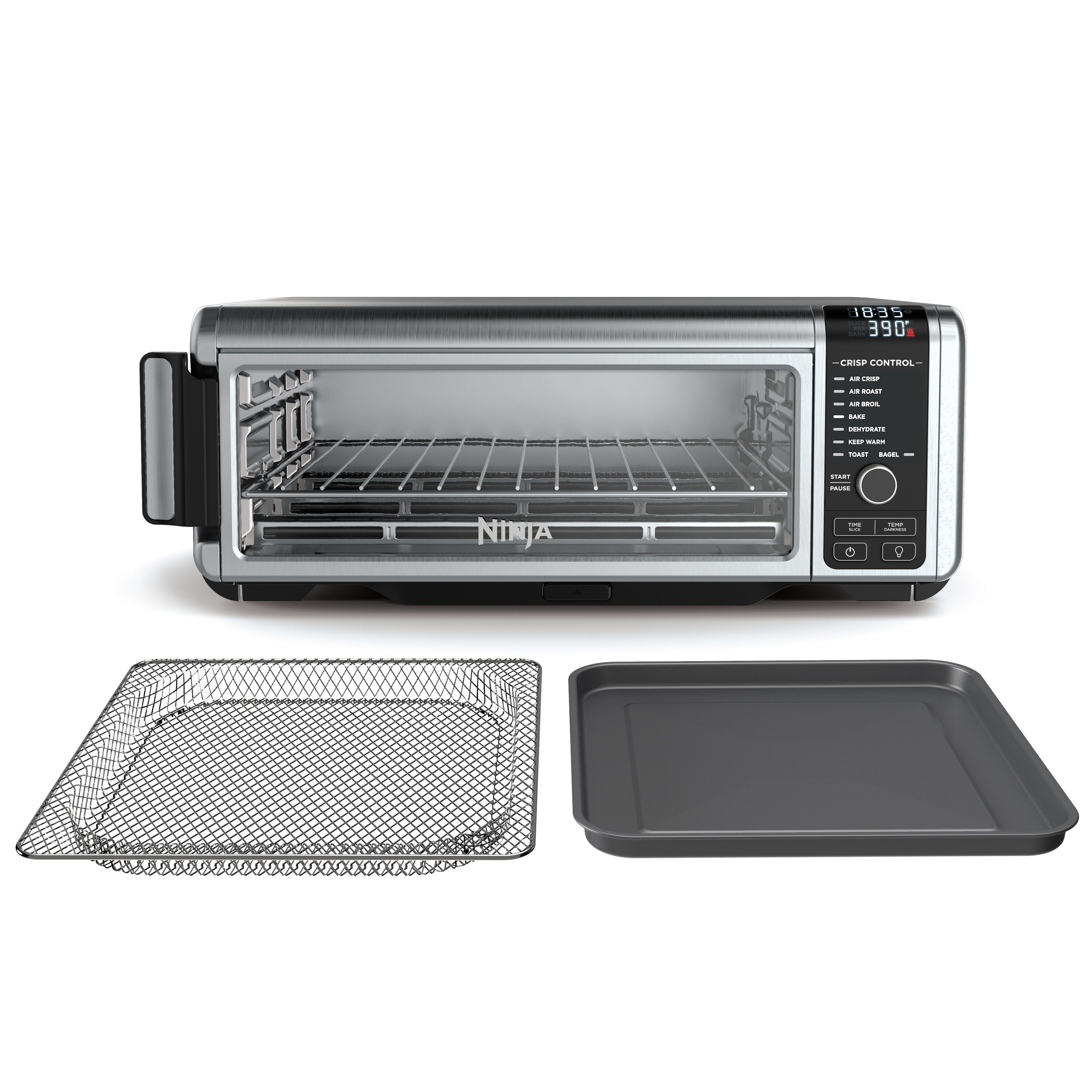 NINJA SP101 Stainless Steel Foodi Digital Air Fry Oven, Convection Oven,  Toaster, Air Fryer, Flip-Away for Storage