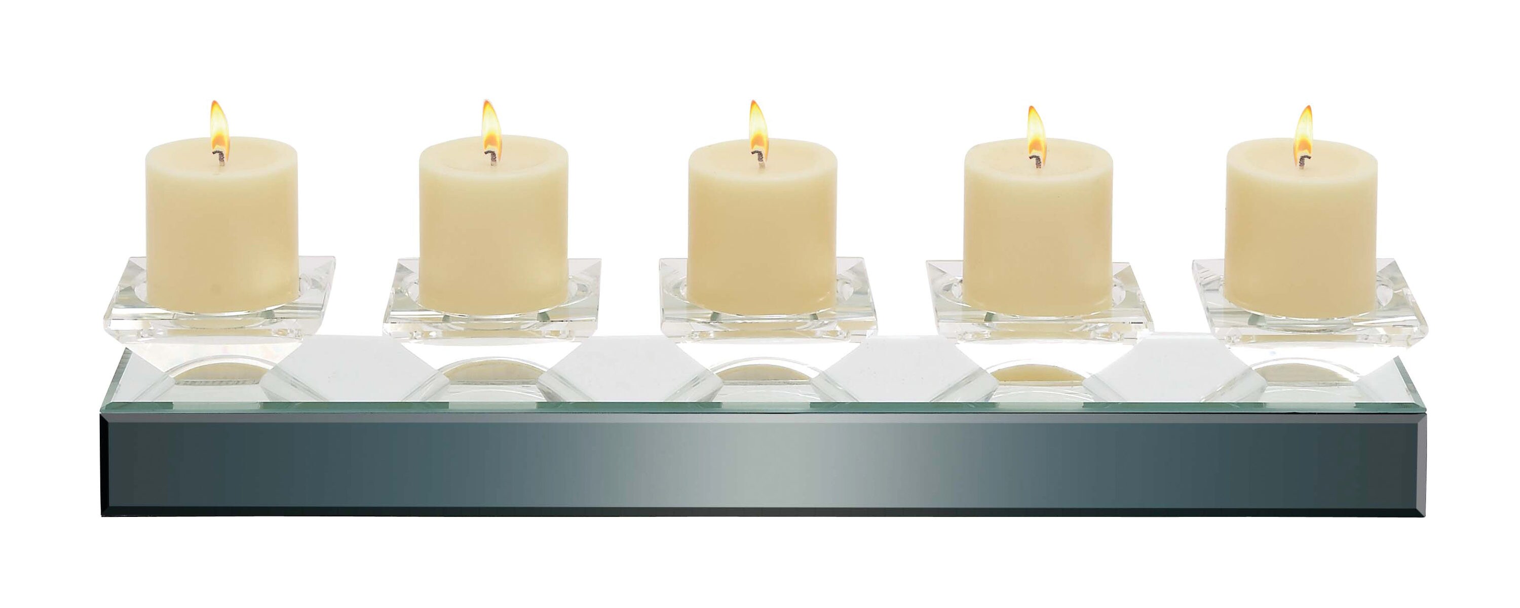 Grayson Lane 79297 5 Candle Glass Candelabra Candle Holder