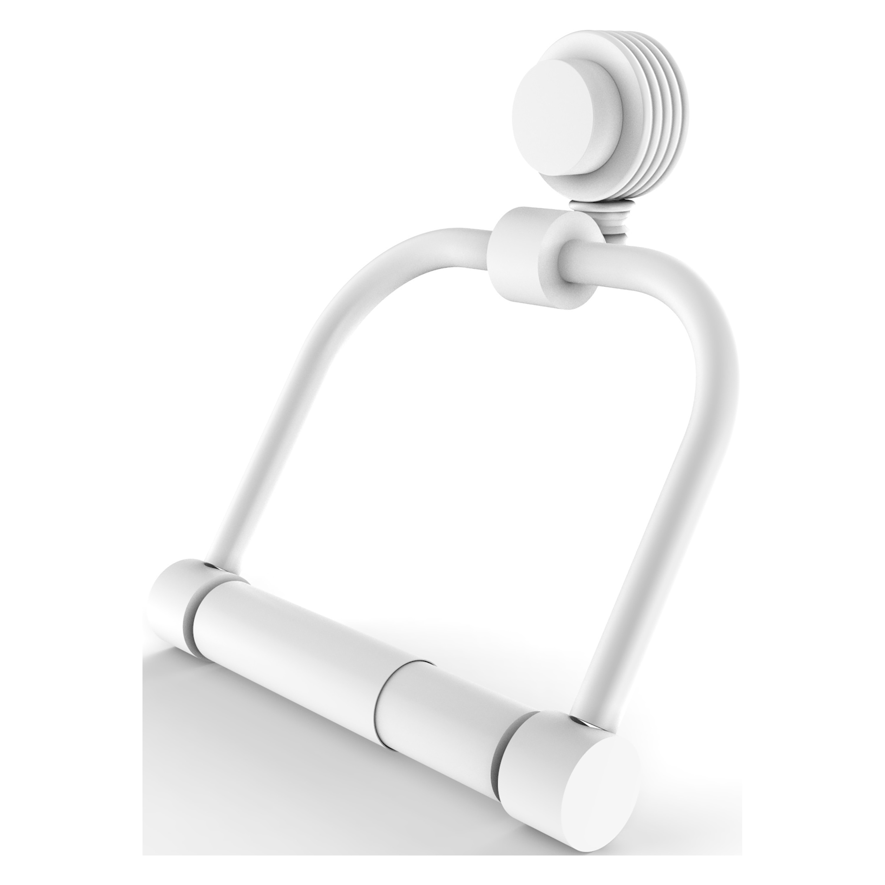 Allied Brass 424G-WHM Venus Matte White Wall mount Double post Toilet Paper Holder 1 -Rolls with Storage